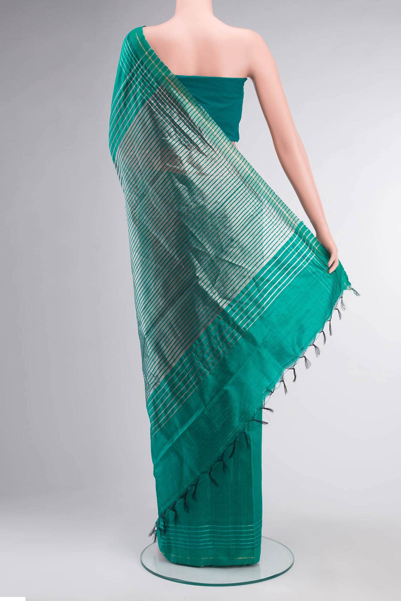 Bhavi-Teal Bhagalpuri Tussar Silk Saree