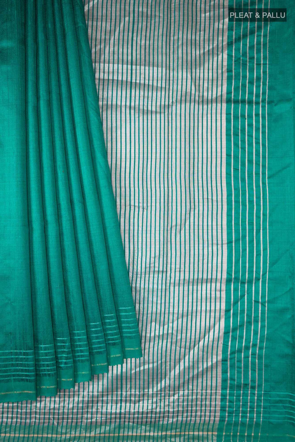 Bhavi-Teal Bhagalpuri Tussar Silk Saree