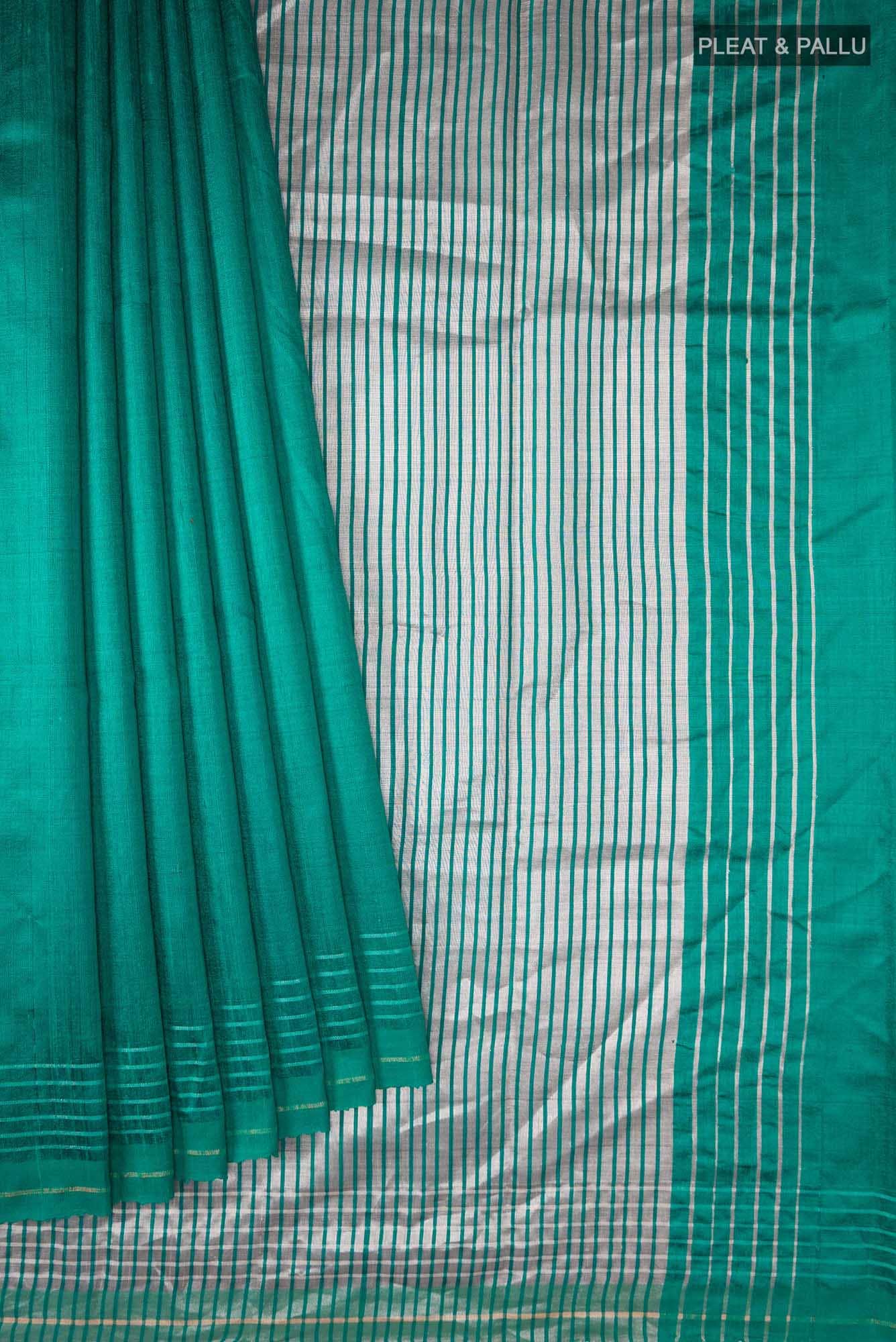 Bhavi-Teal Bhagalpuri Tussar Silk Saree