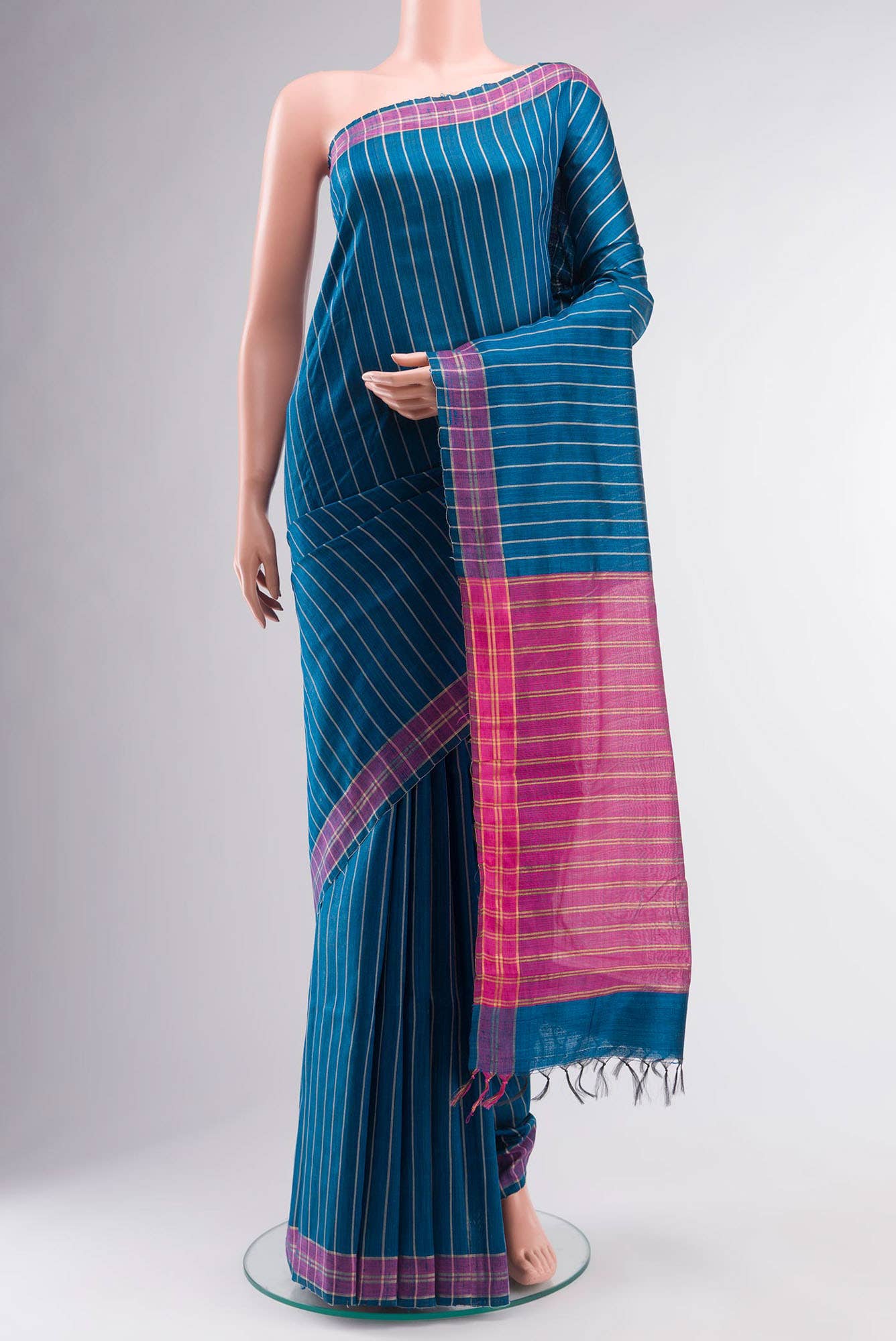Avni-Blue Bhagalpuri Tussar Silk Saree