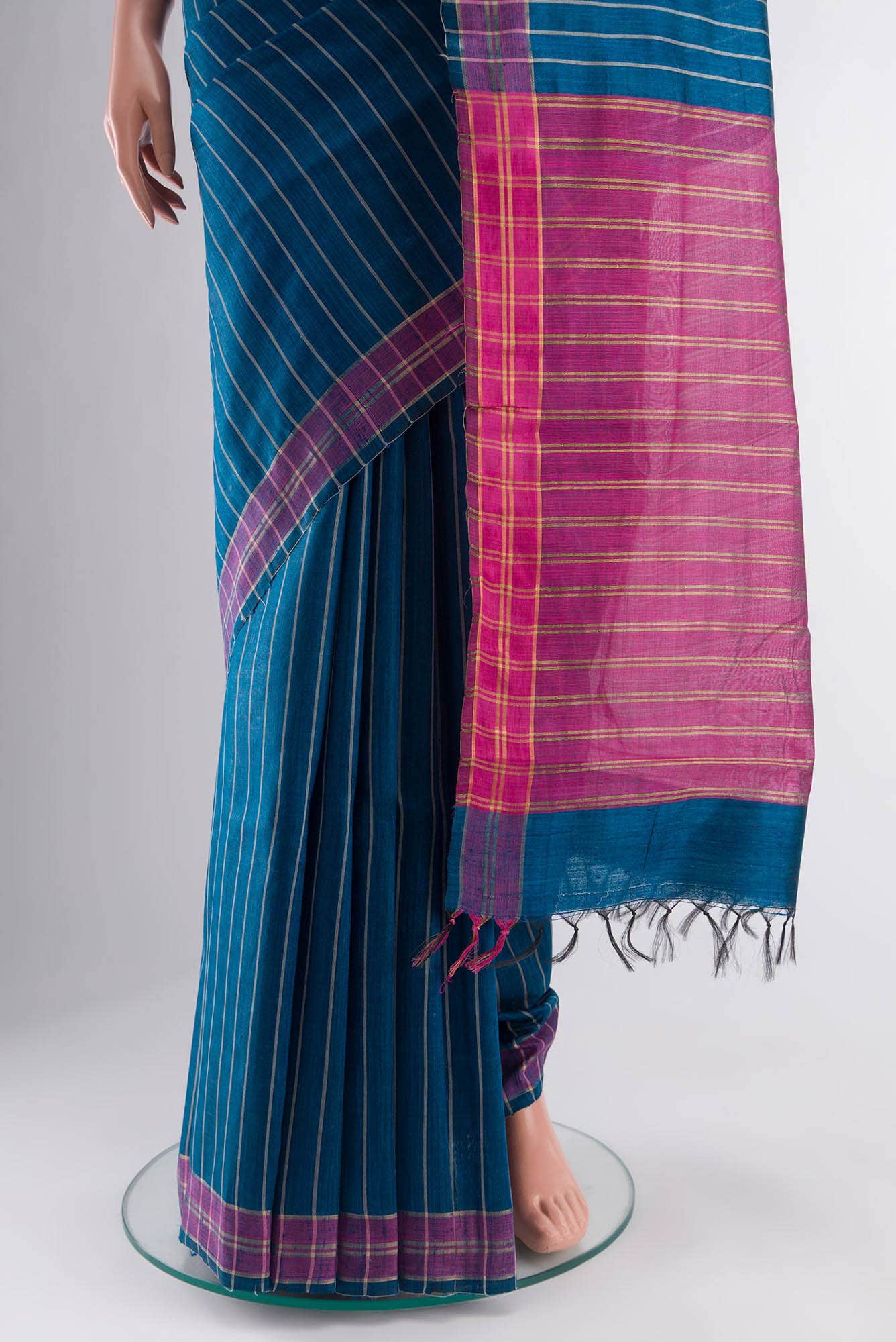 Avni-Blue Bhagalpuri Tussar Silk Saree