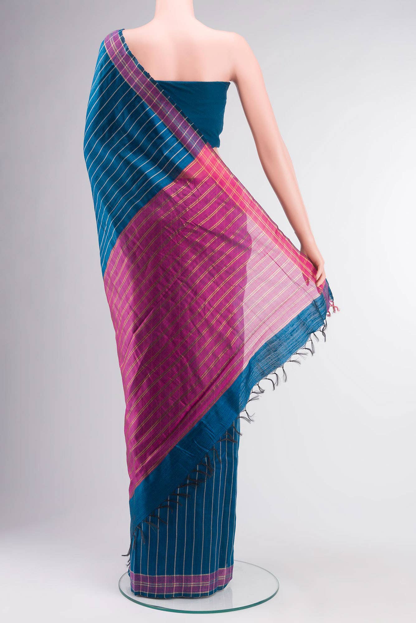 Avni-Blue Bhagalpuri Tussar Silk Saree