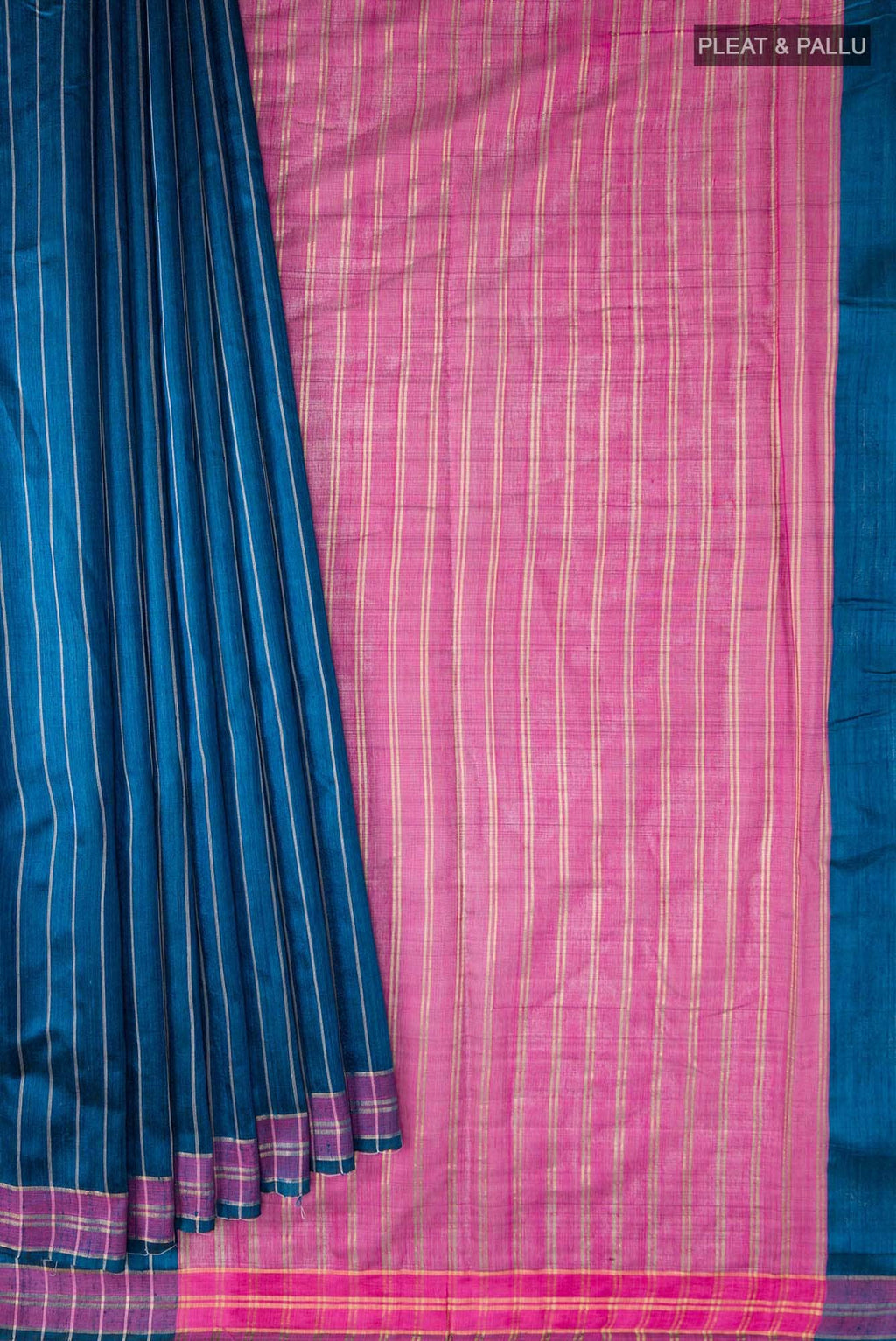 Avni-Blue Bhagalpuri Tussar Silk Saree