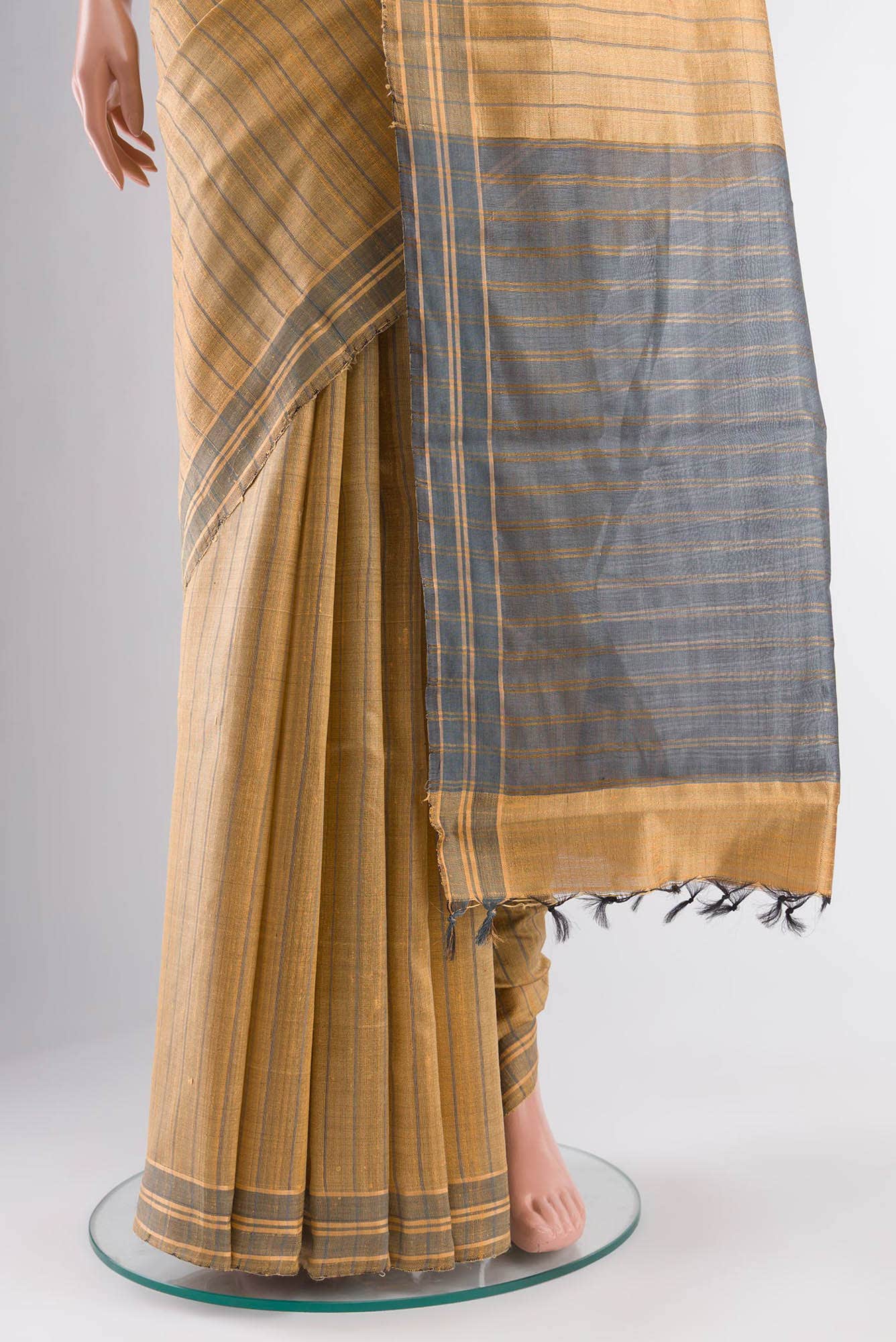 Avni-Sandal Bhagalpuri Tussar Silk Saree