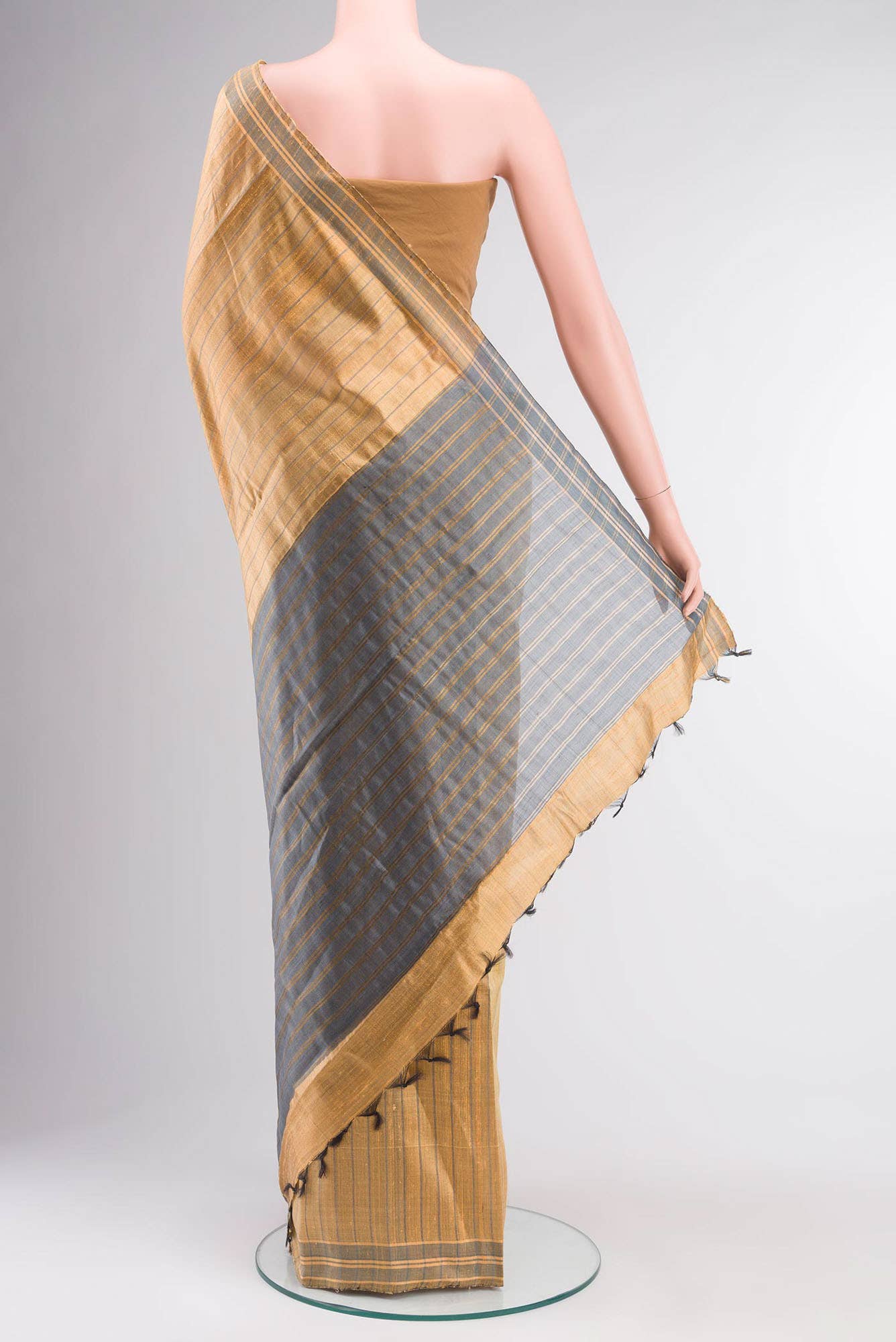 Avni-Sandal Bhagalpuri Tussar Silk Saree