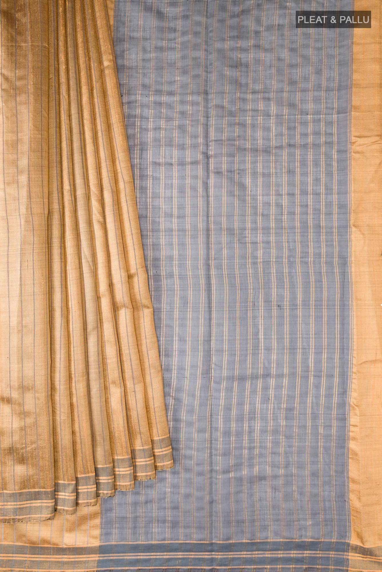 Avni-Sandal Bhagalpuri Tussar Silk Saree