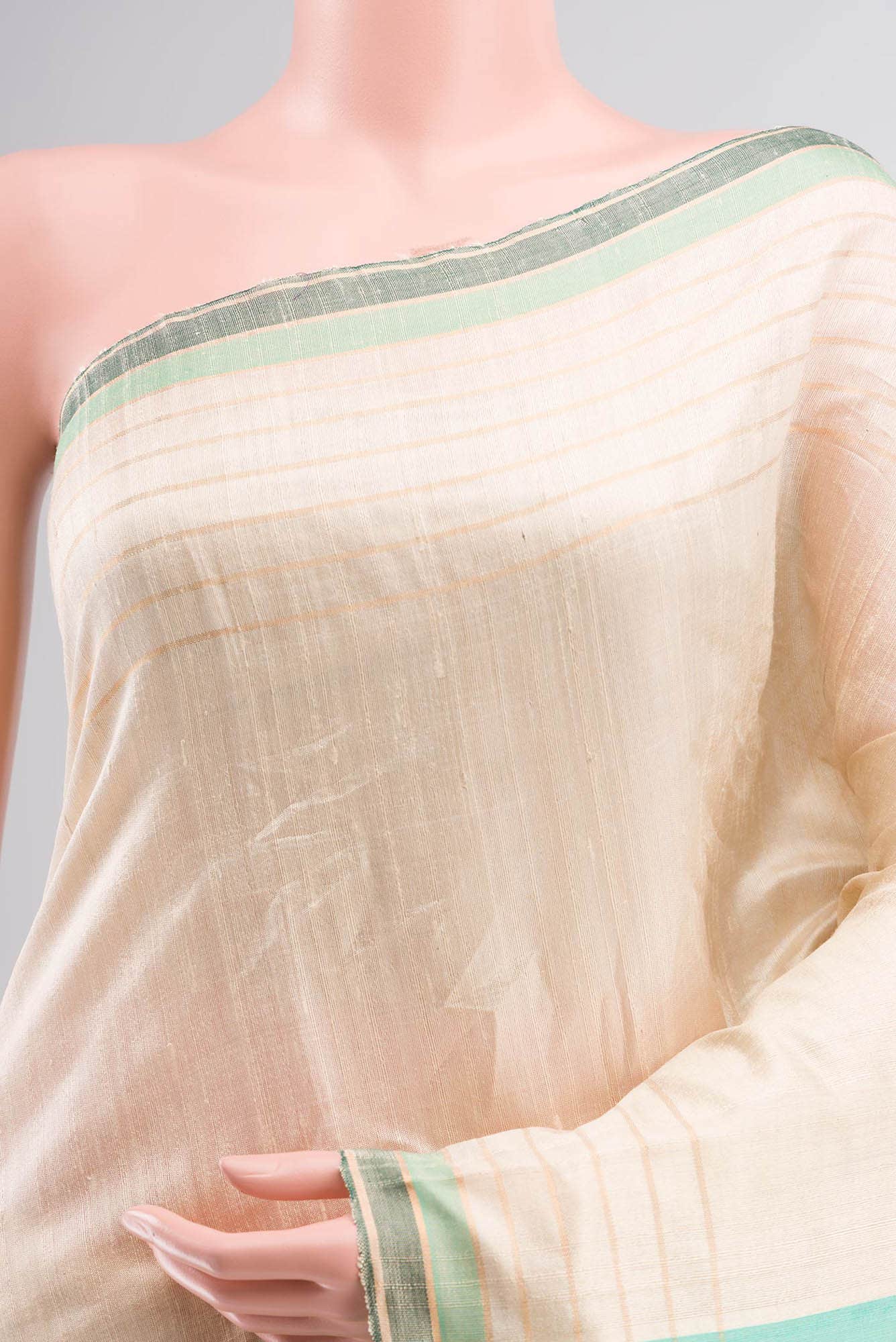 Erina-Cream Bhagalpuri Tussar Silk Saree