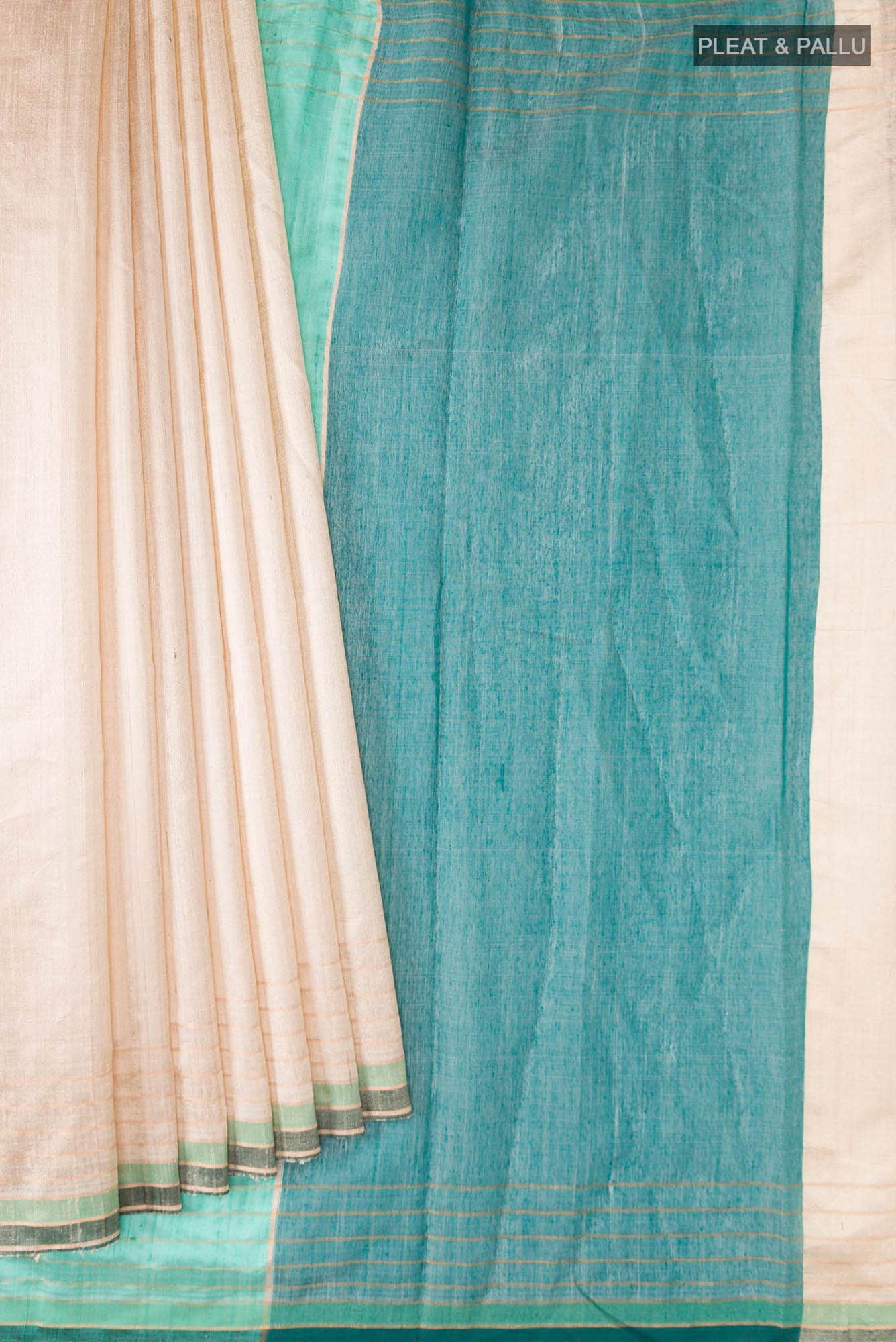 Erina-Cream Bhagalpuri Tussar Silk Saree