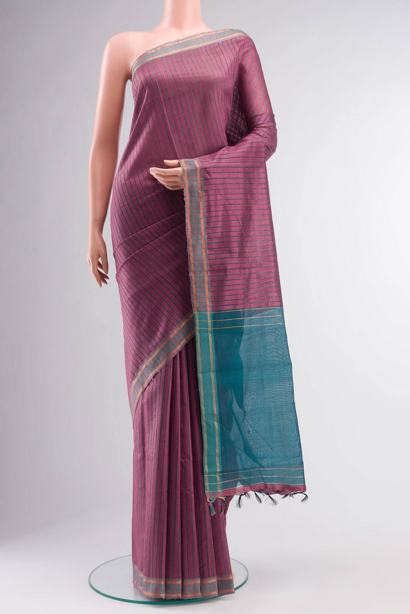 Naina-Mauve Pink Bhagalpuri Tussar Silk Saree