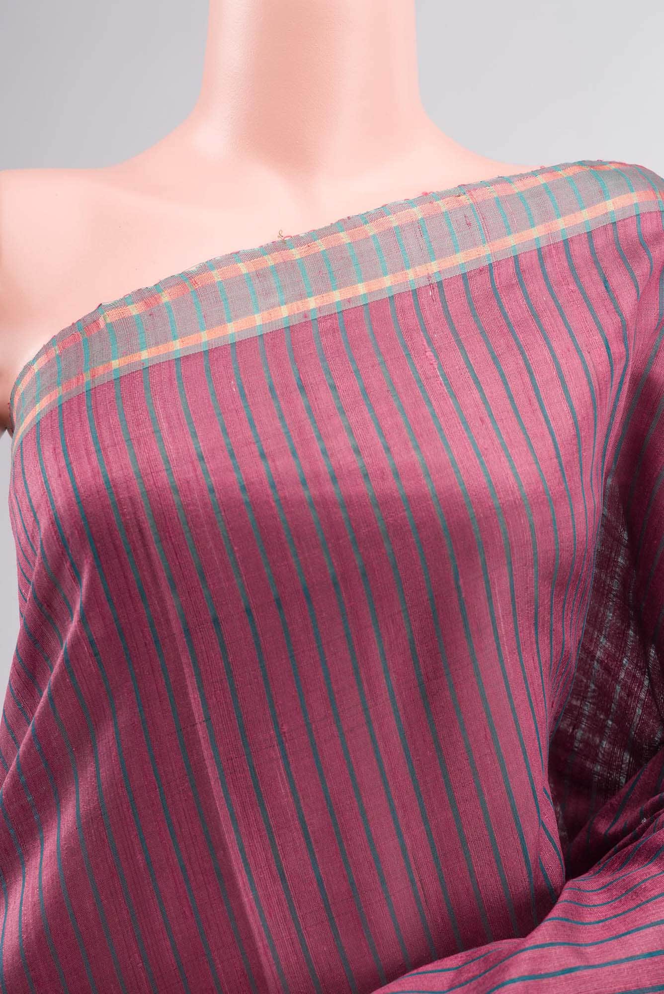 Naina-Mauve Pink Bhagalpuri Tussar Silk Saree