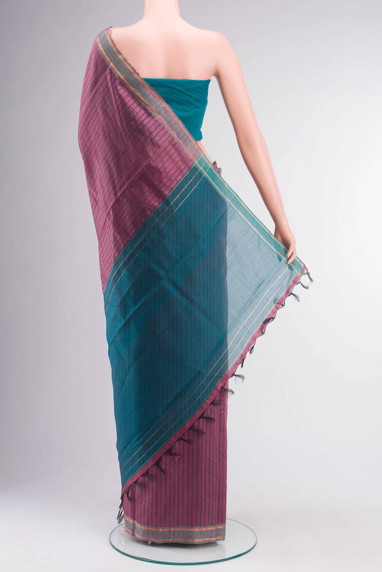Naina-Mauve Pink Bhagalpuri Tussar Silk Saree