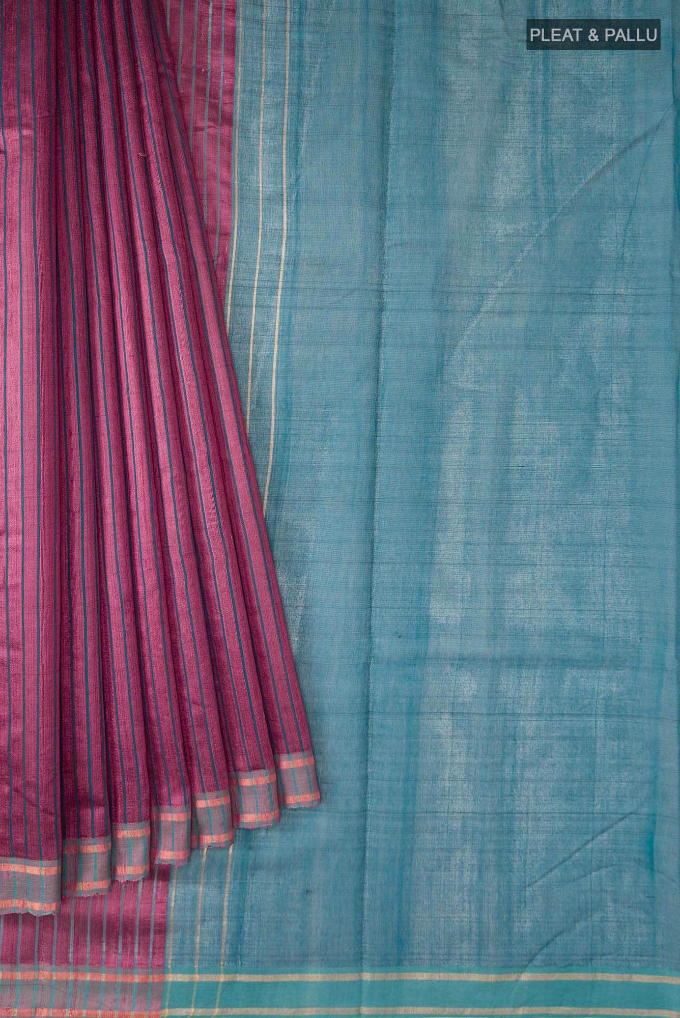 Naina-Mauve Pink Bhagalpuri Tussar Silk Saree