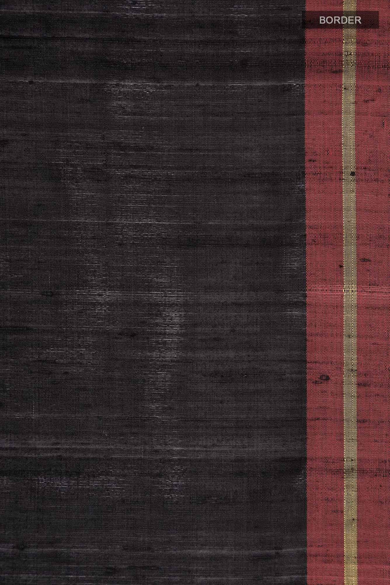 Kruti-Black Bhagalpuri Tussar Silk Saree