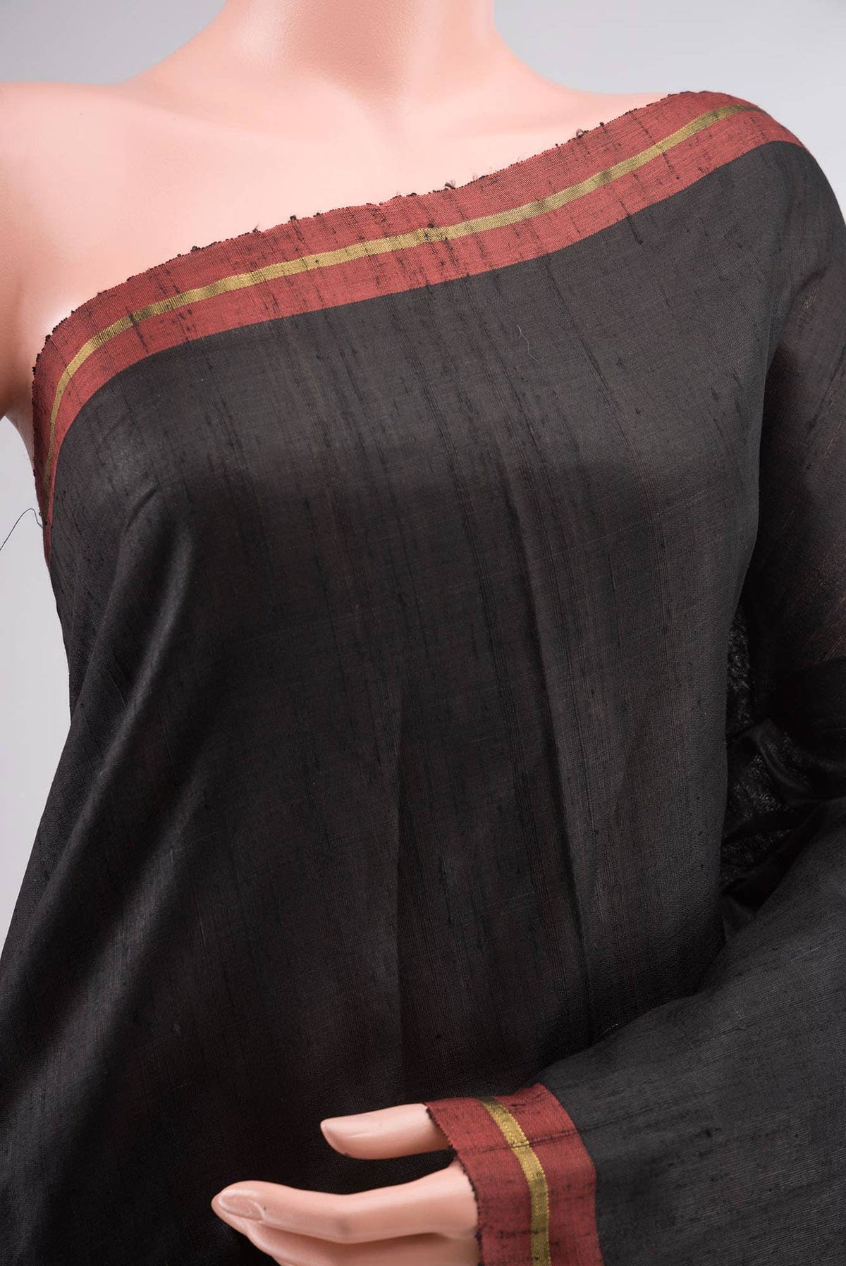 Kruti-Black Bhagalpuri Tussar Silk Saree