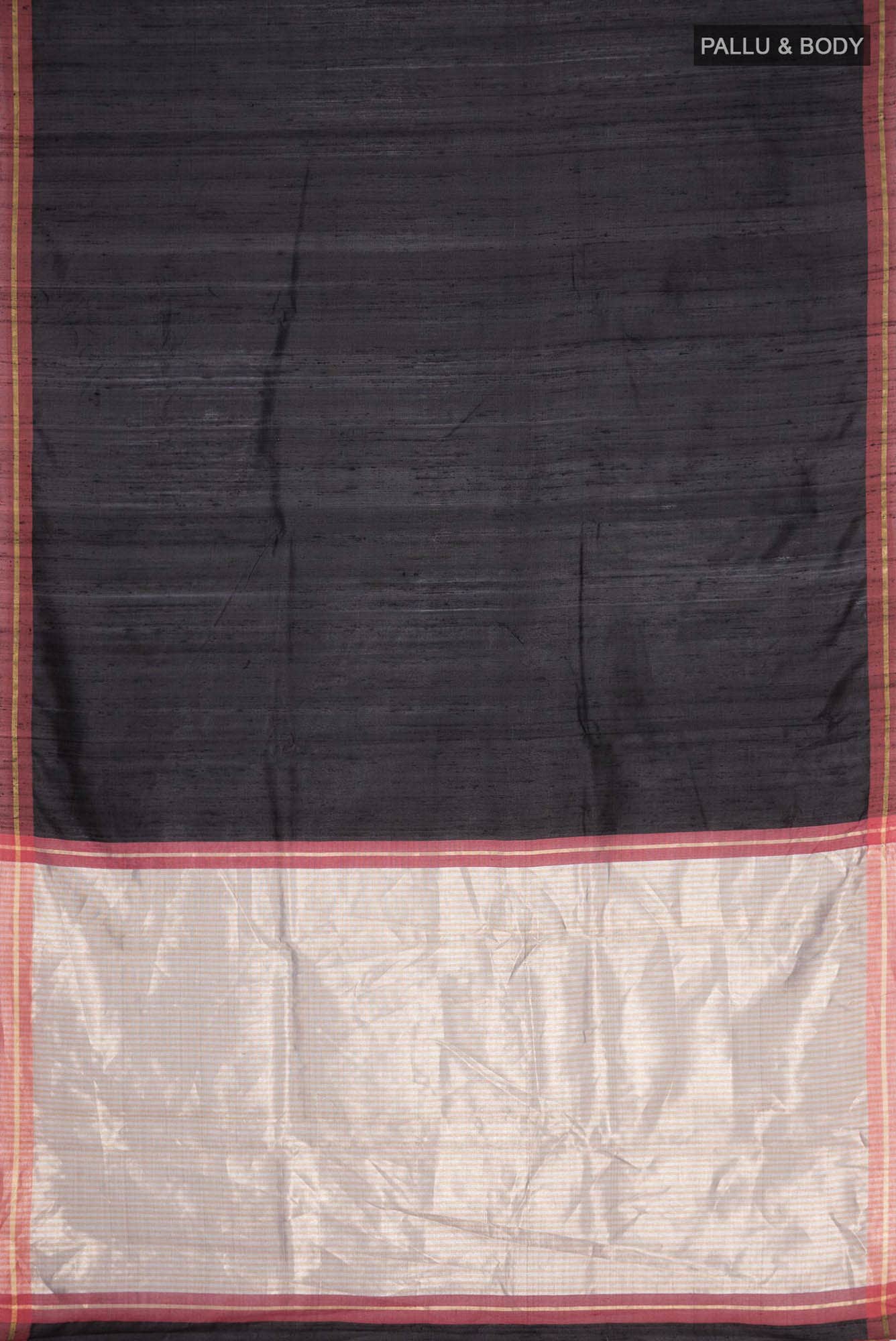 Kruti-Black Bhagalpuri Tussar Silk Saree