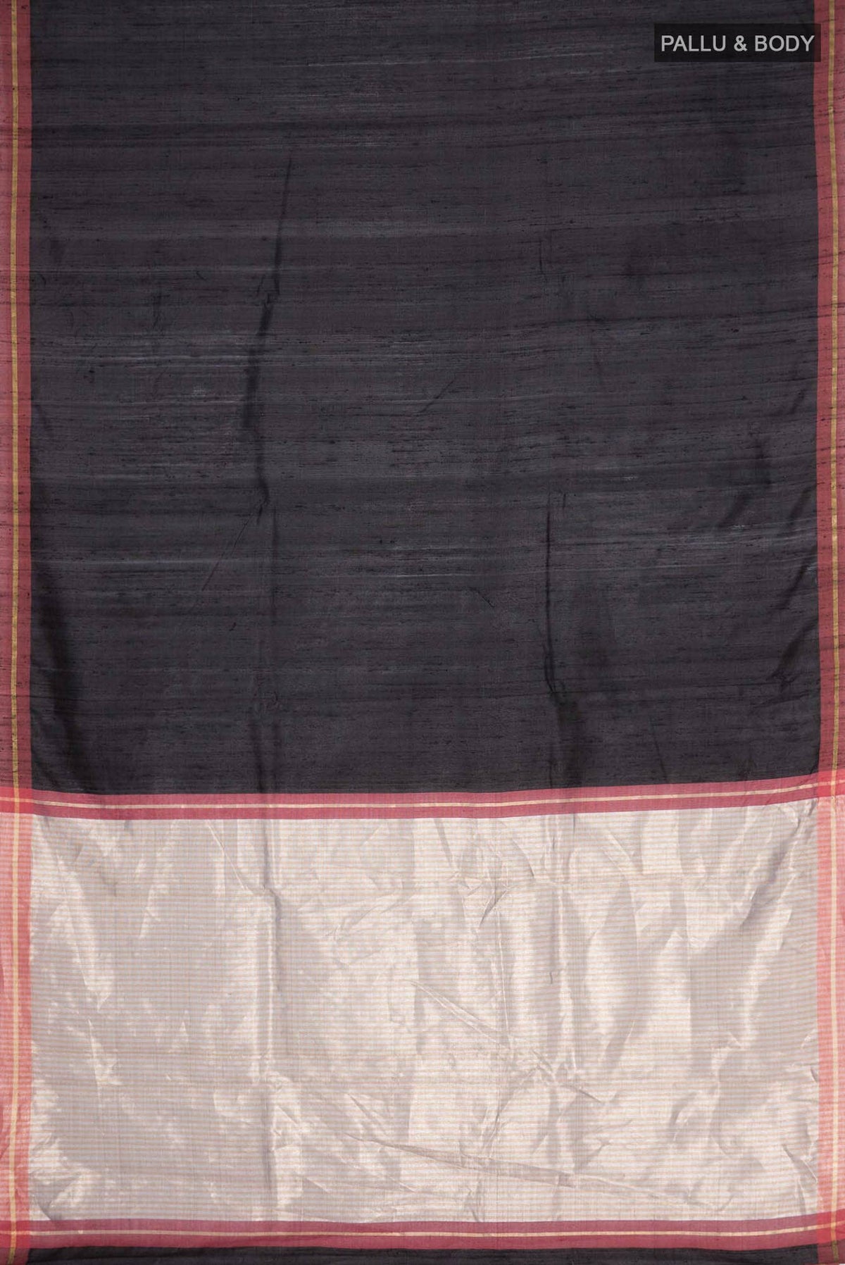 Kruti-Black Bhagalpuri Tussar Silk Saree