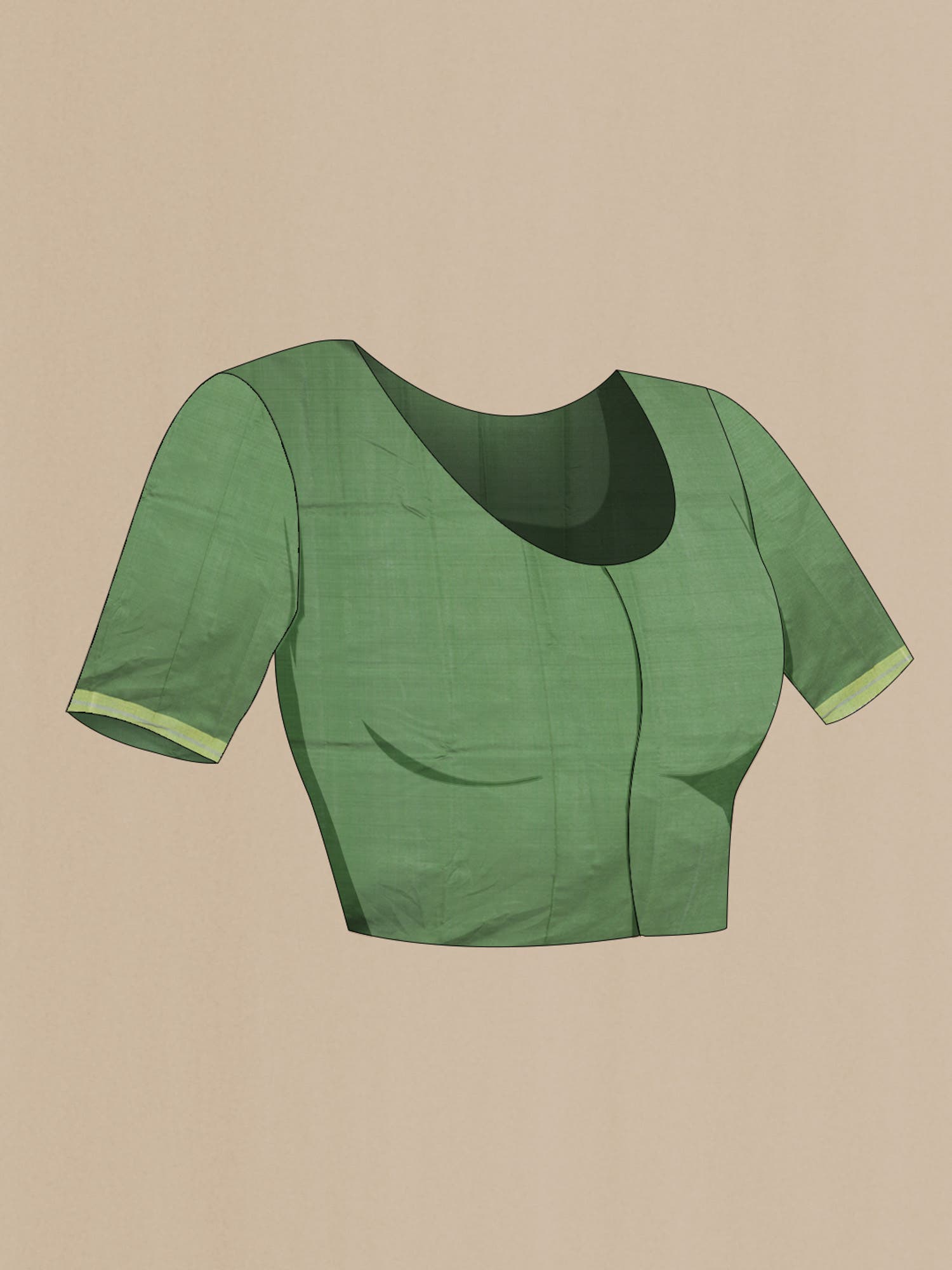 Kruti-Green Bhagalpuri Tussar Silk Saree