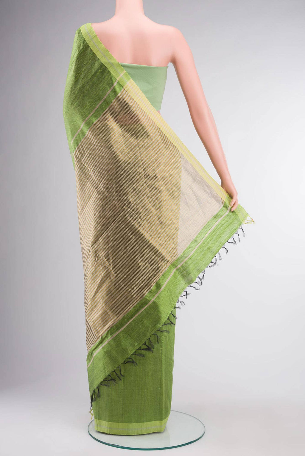 Kruti-Green Bhagalpuri Tussar Silk Saree