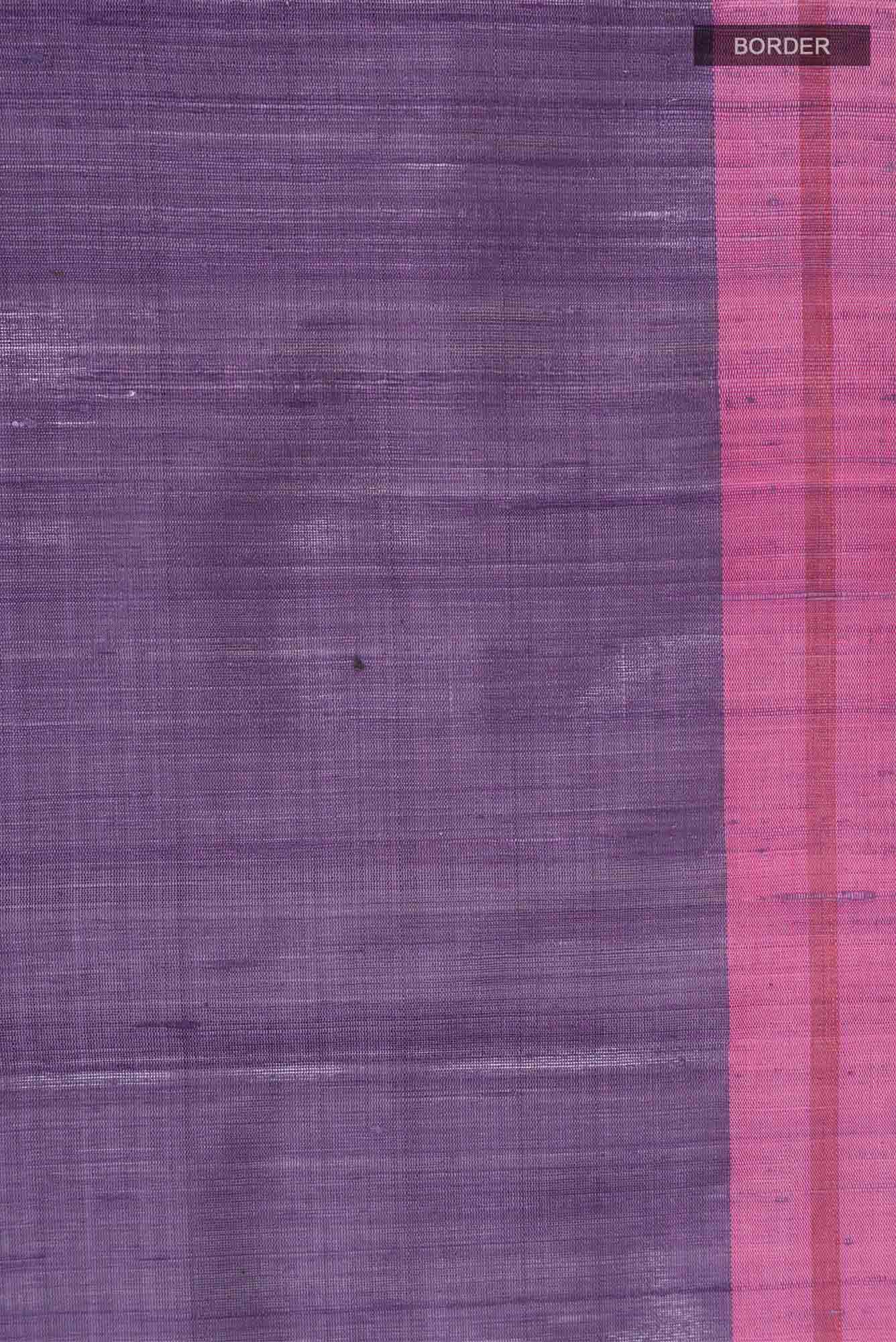 Kruti-Purple Bhagalpuri Tussar Silk Saree