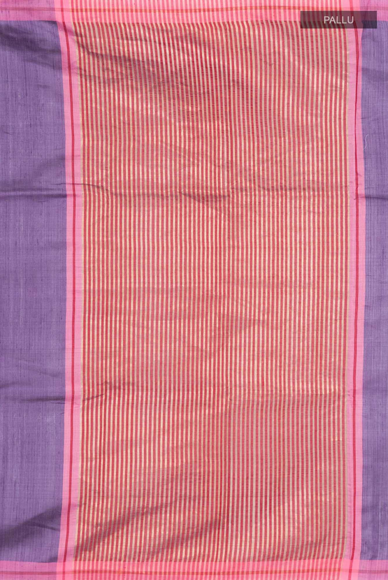 Kruti-Purple Bhagalpuri Tussar Silk Saree