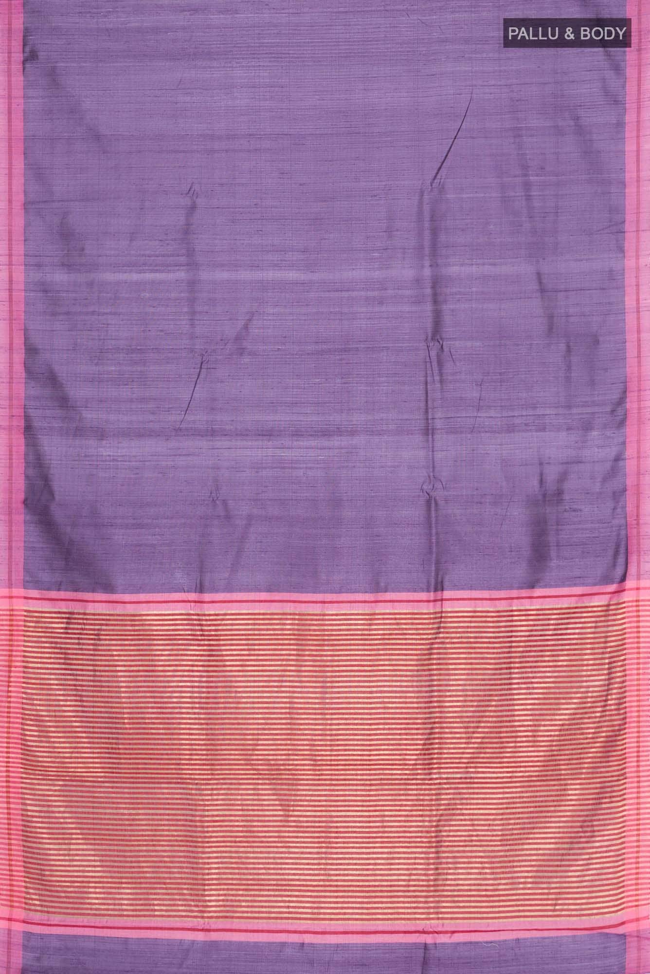 Kruti-Purple Bhagalpuri Tussar Silk Saree