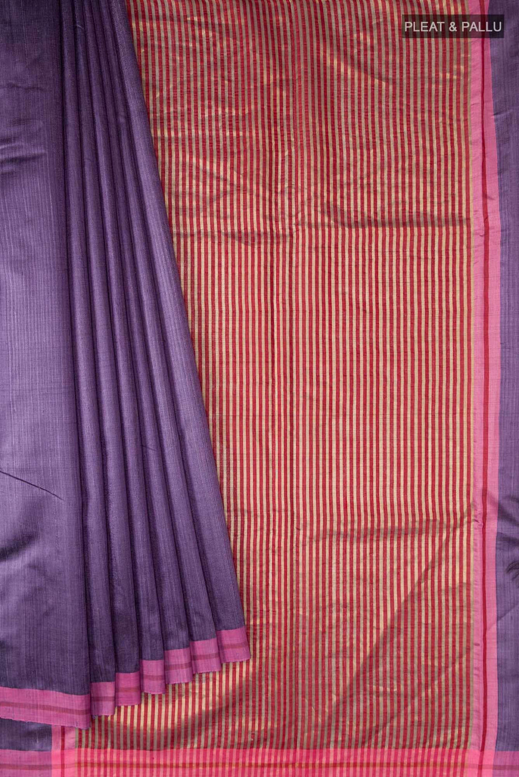 Kruti-Purple Bhagalpuri Tussar Silk Saree