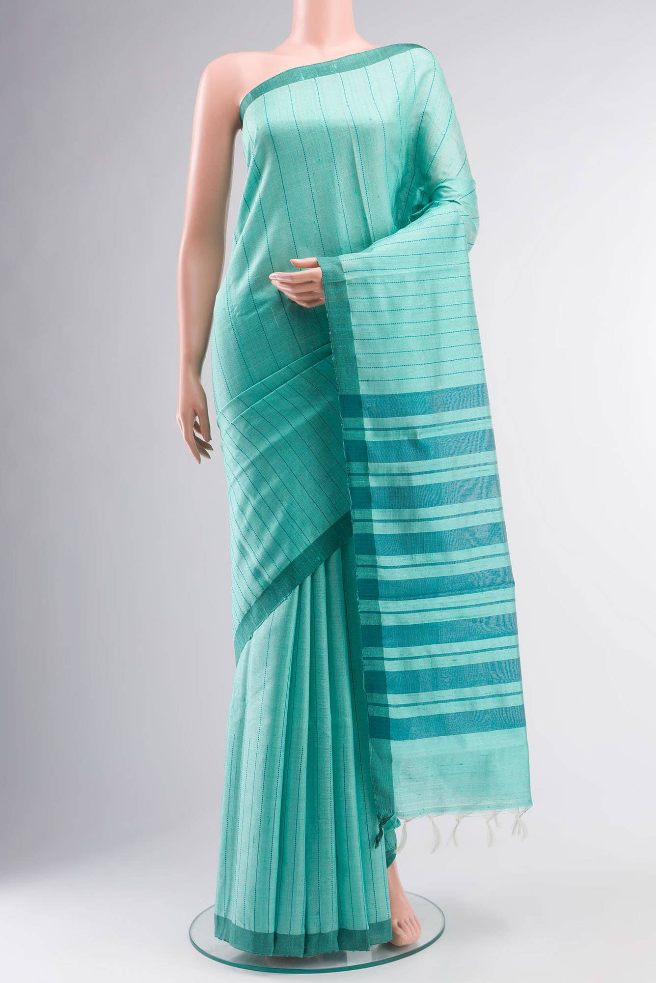 Amisha-Sea Green Bhagalpuri Tussar Silk Saree
