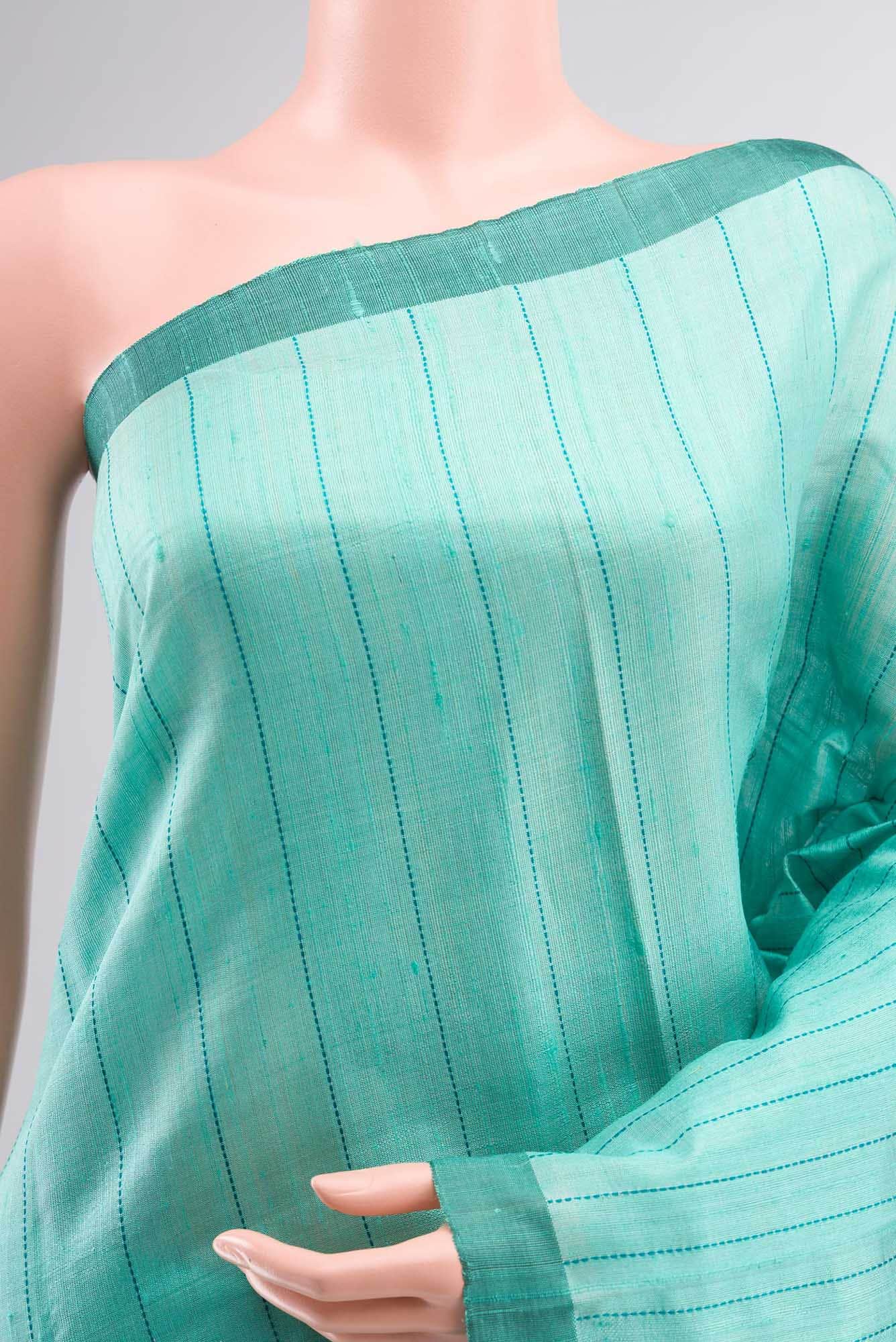 Amisha-Sea Green Bhagalpuri Tussar Silk Saree