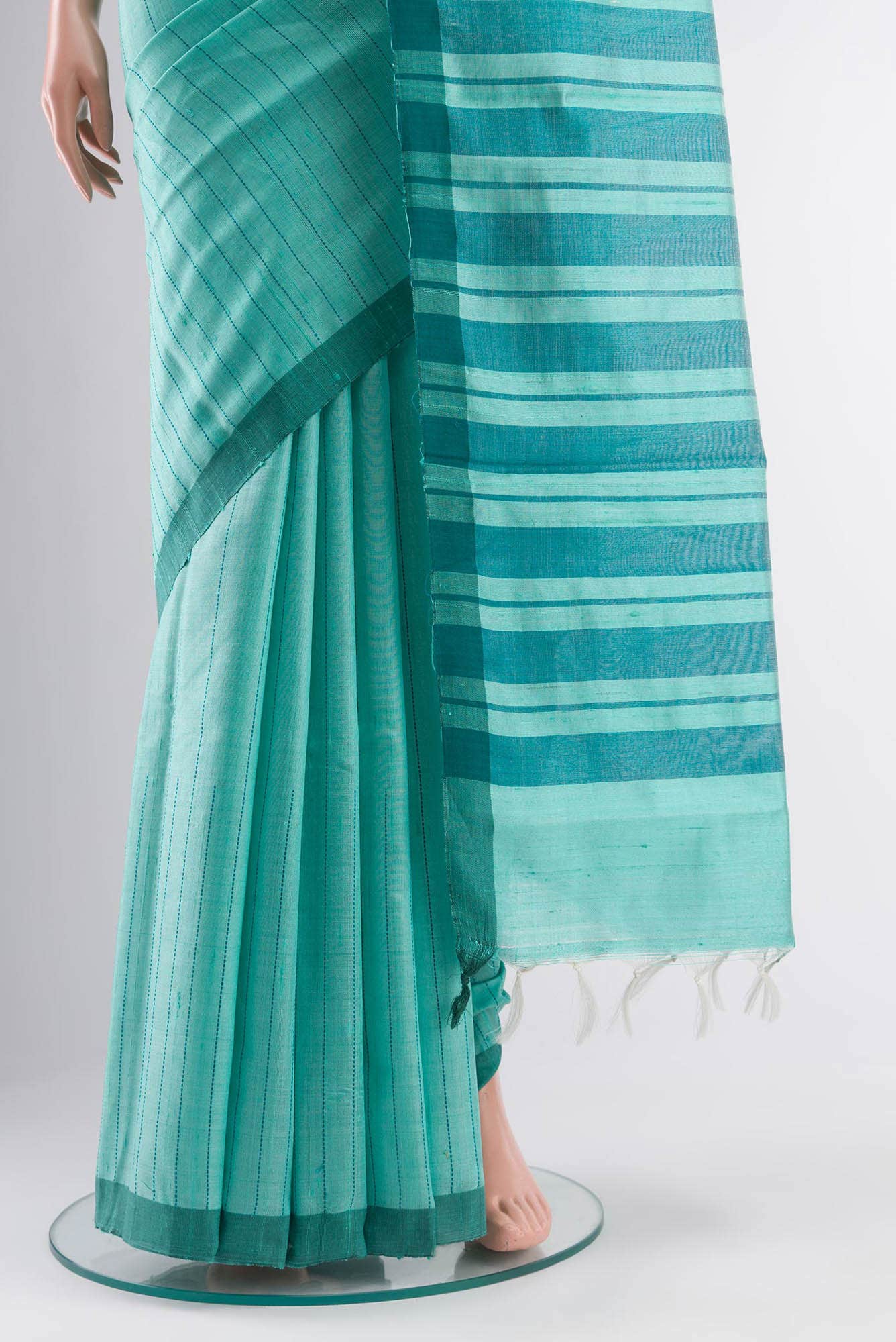 Amisha-Sea Green Bhagalpuri Tussar Silk Saree