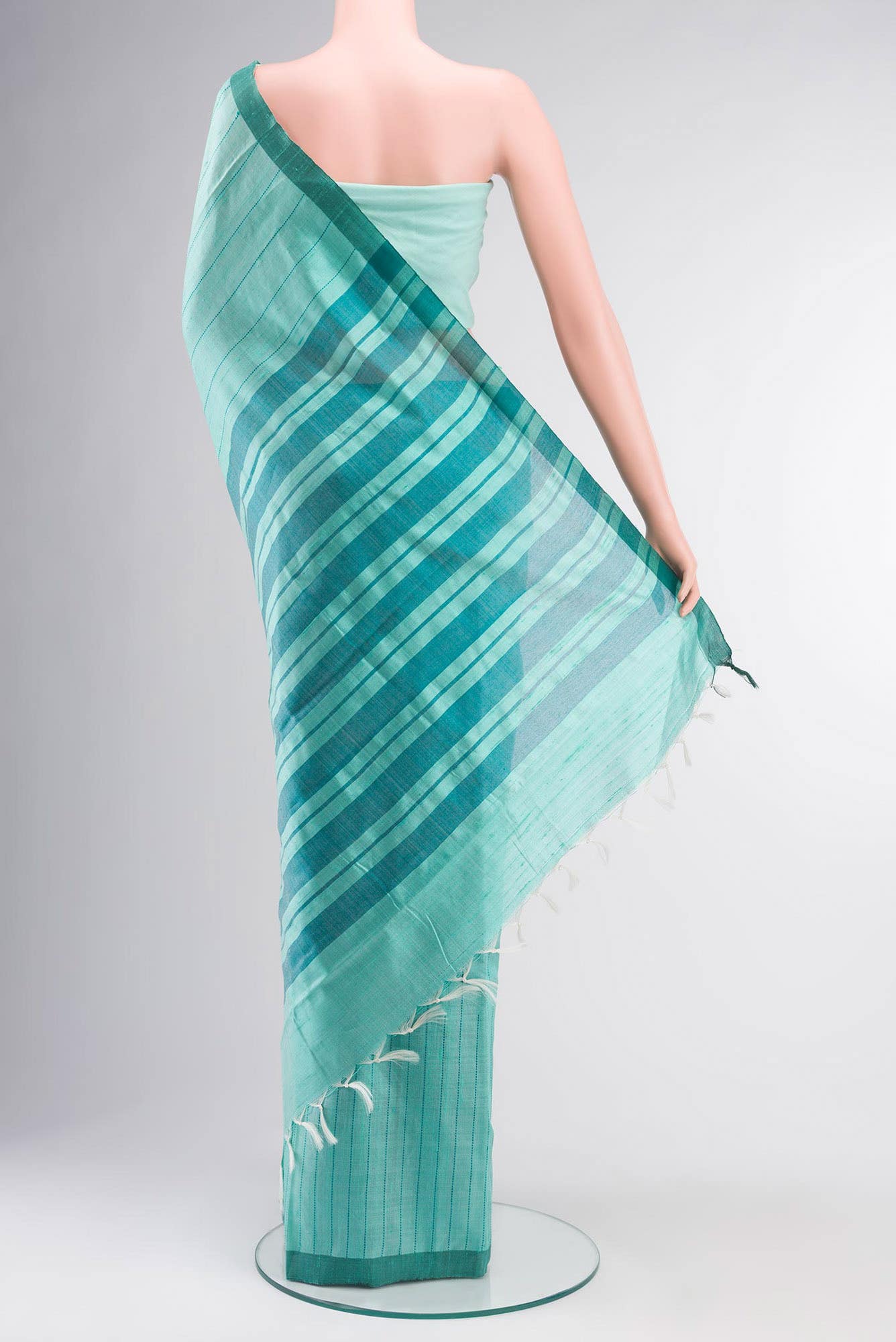 Amisha-Sea Green Bhagalpuri Tussar Silk Saree