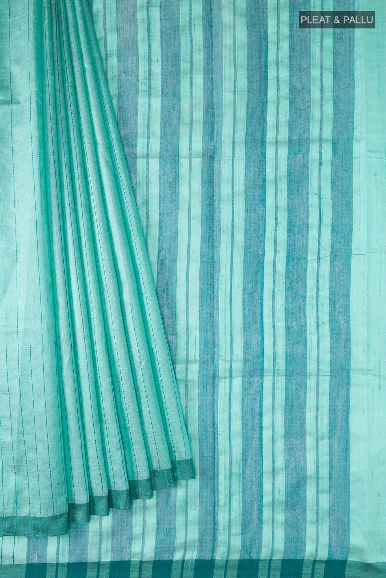 Amisha-Sea Green Bhagalpuri Tussar Silk Saree