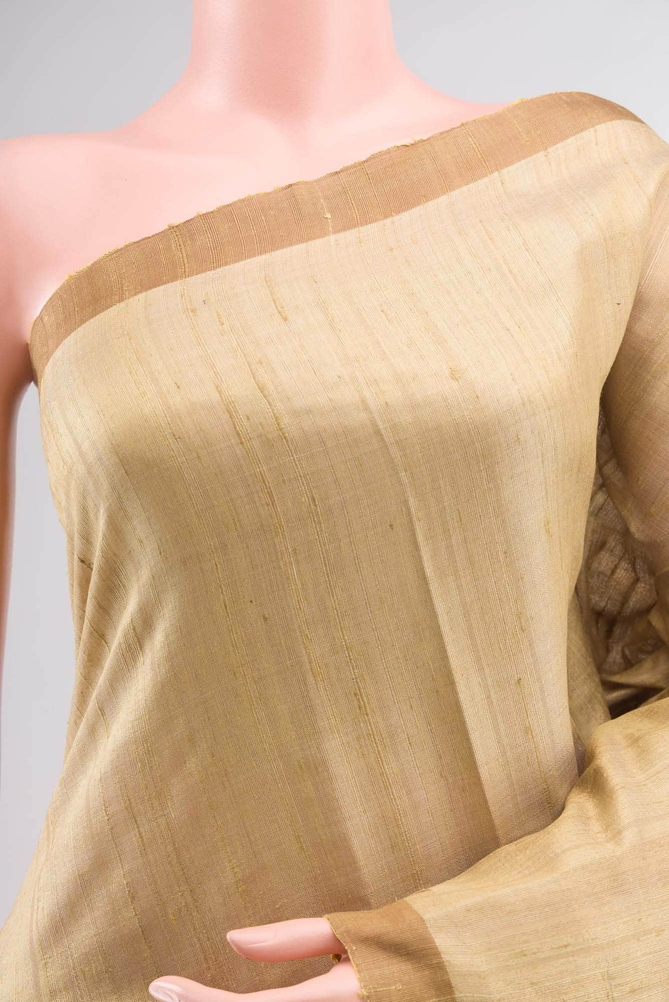 Amisha-Light Brown Bhagalpuri Tussar Silk Saree