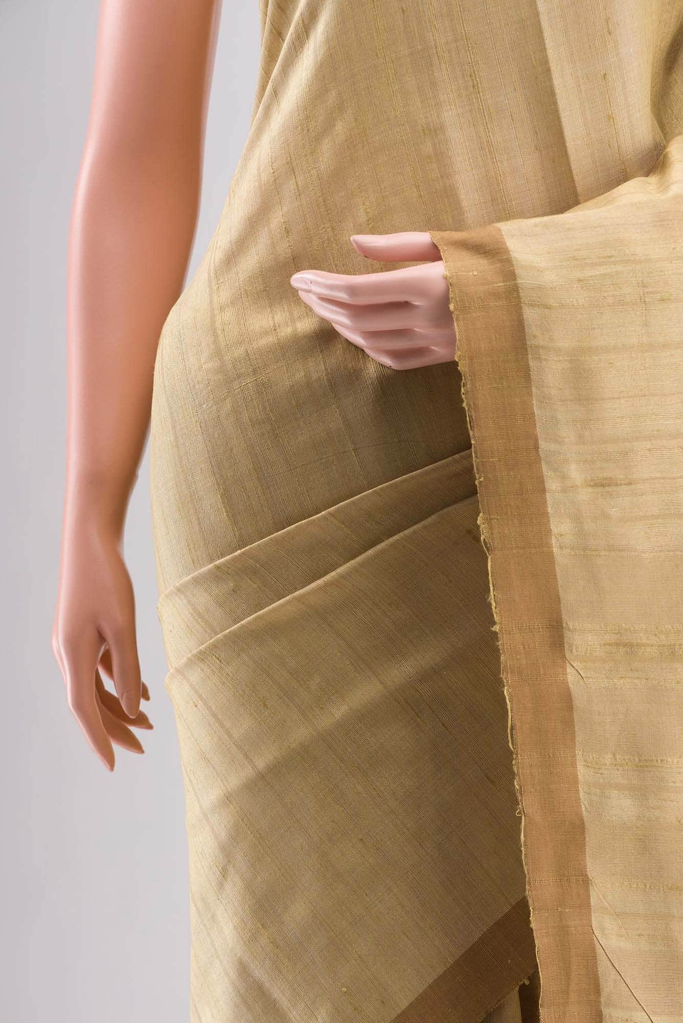 Amisha-Light Brown Bhagalpuri Tussar Silk Saree
