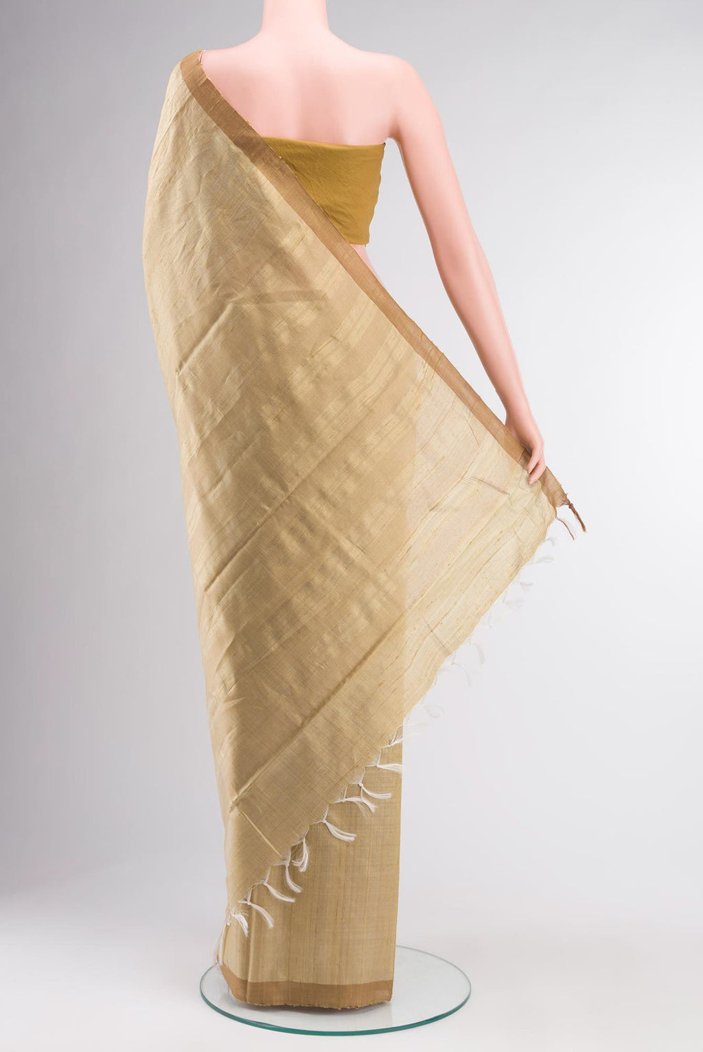 Amisha-Light Brown Bhagalpuri Tussar Silk Saree