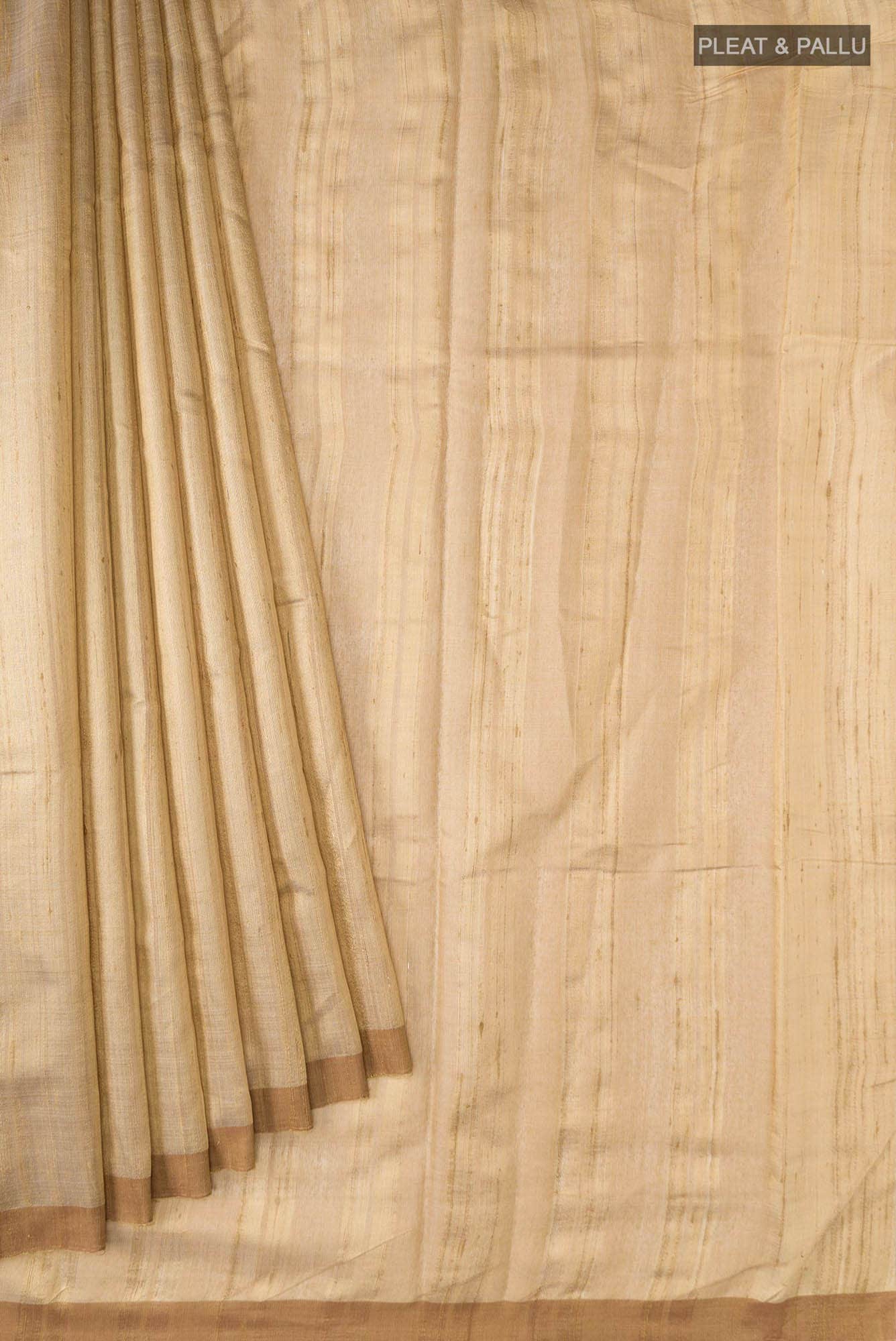 Amisha-Light Brown Bhagalpuri Tussar Silk Saree