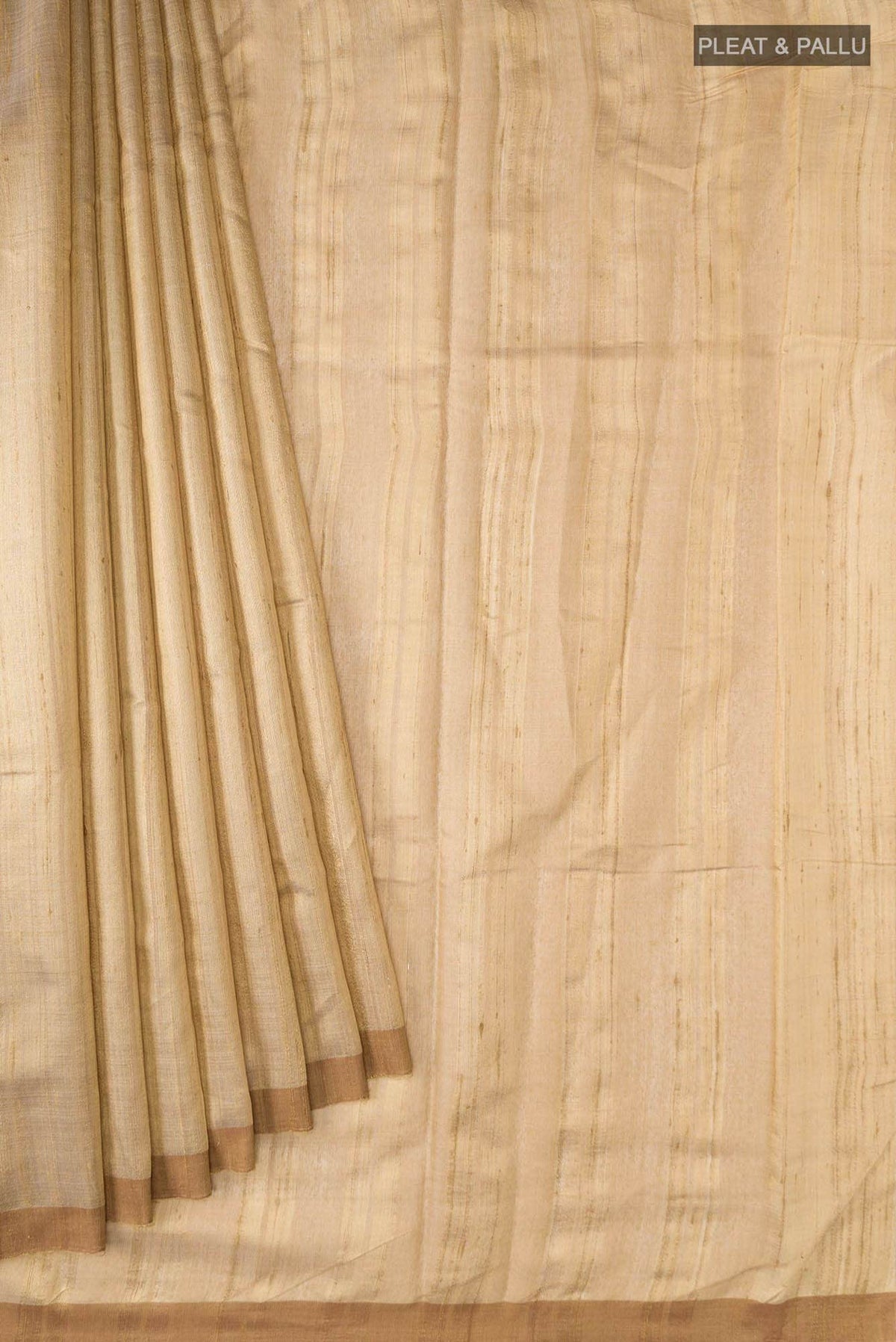 Amisha-Light Brown Bhagalpuri Tussar Silk Saree