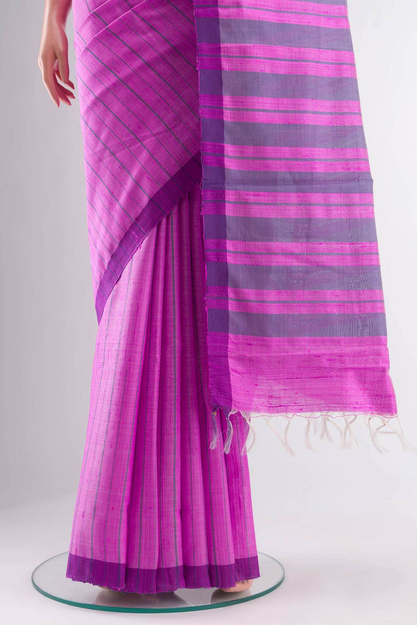 Amisha-Pink Bhagalpuri Tussar Silk Saree