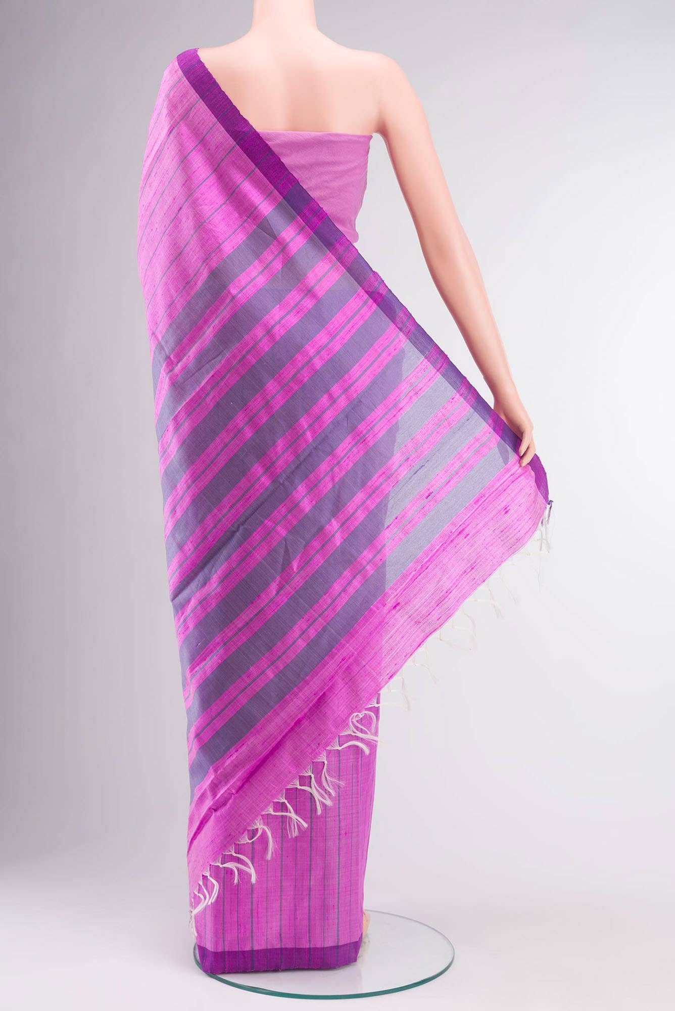 Amisha-Pink Bhagalpuri Tussar Silk Saree