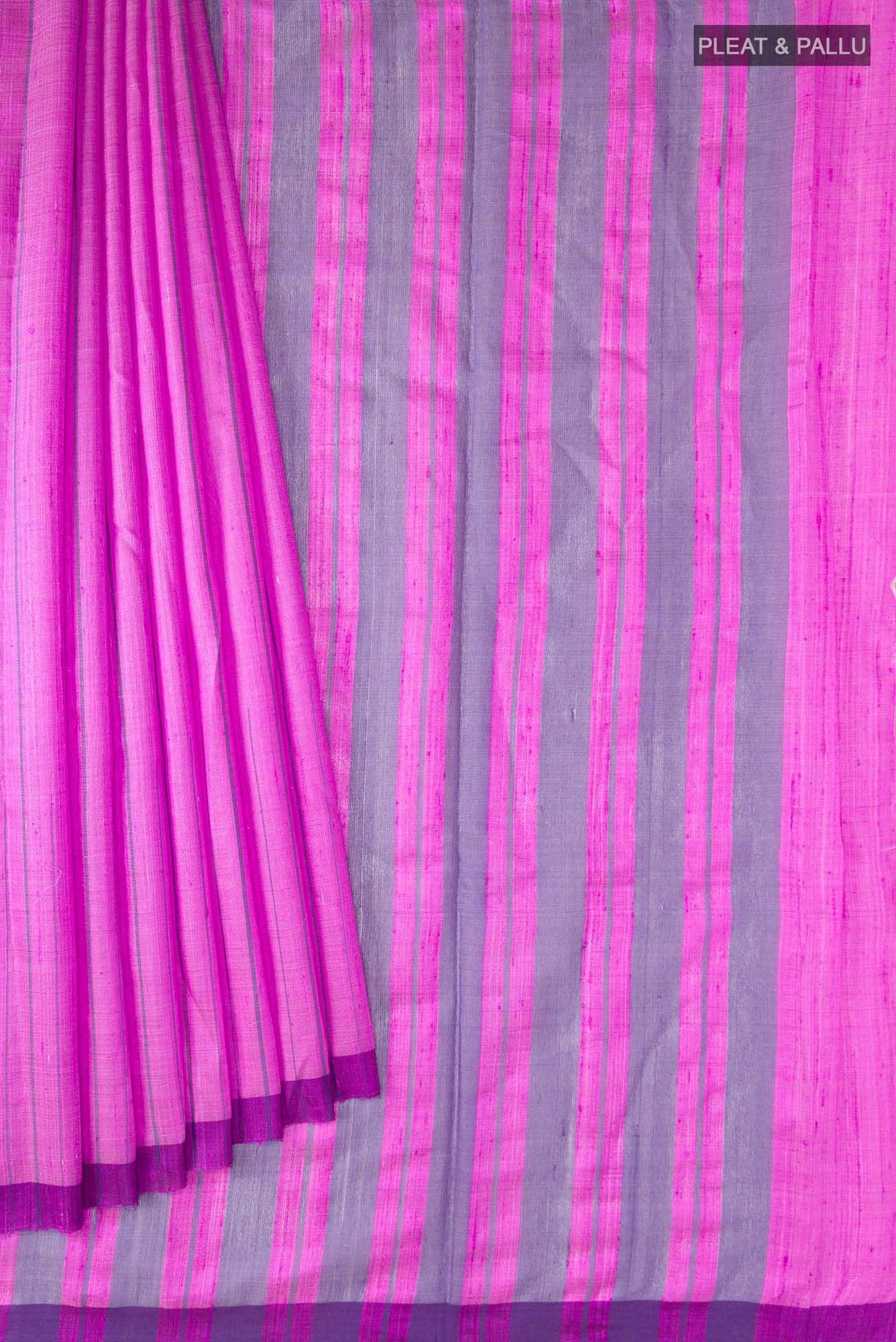 Amisha-Pink Bhagalpuri Tussar Silk Saree