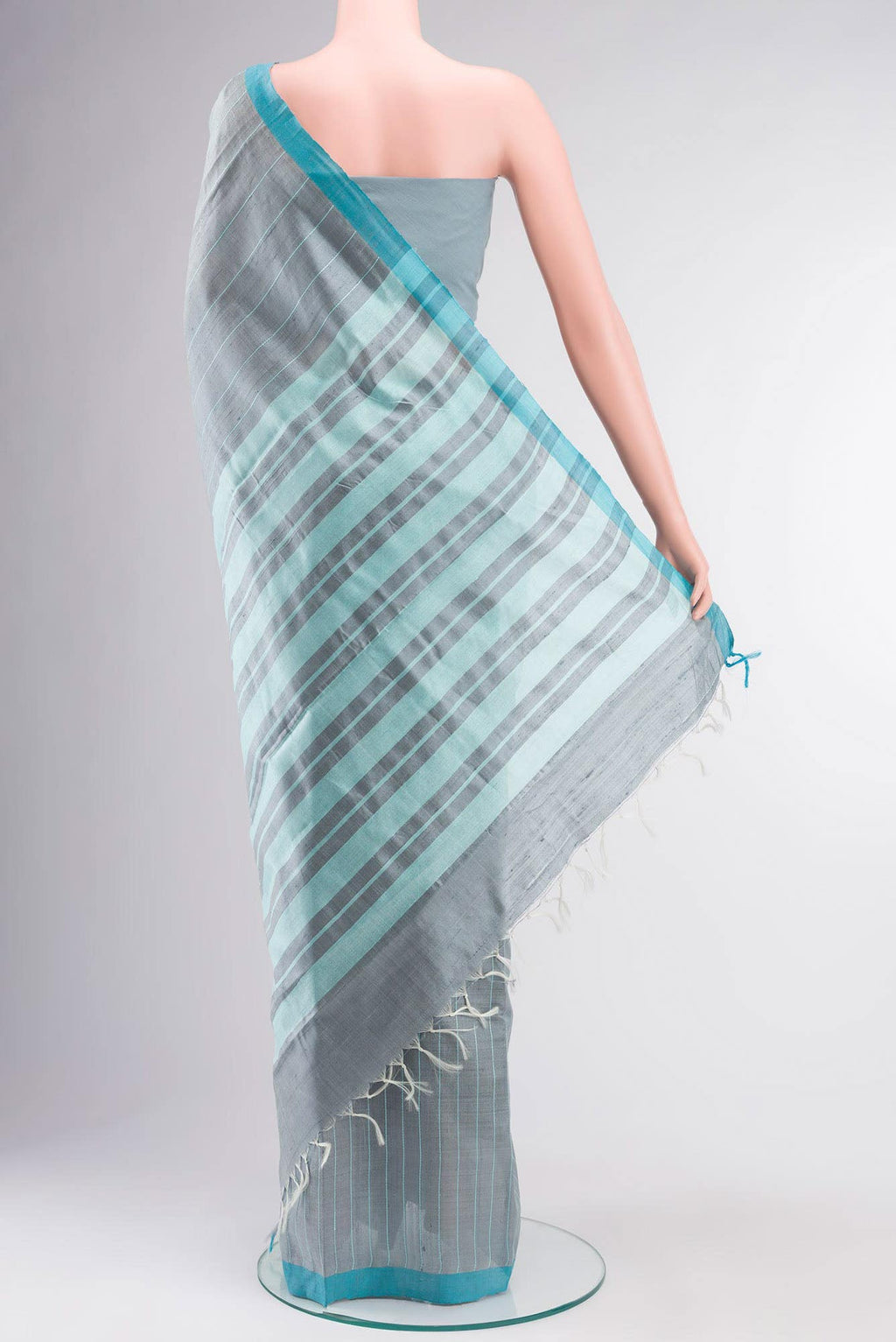 Amisha-Grey Bhagalpuri Tussar Silk Saree