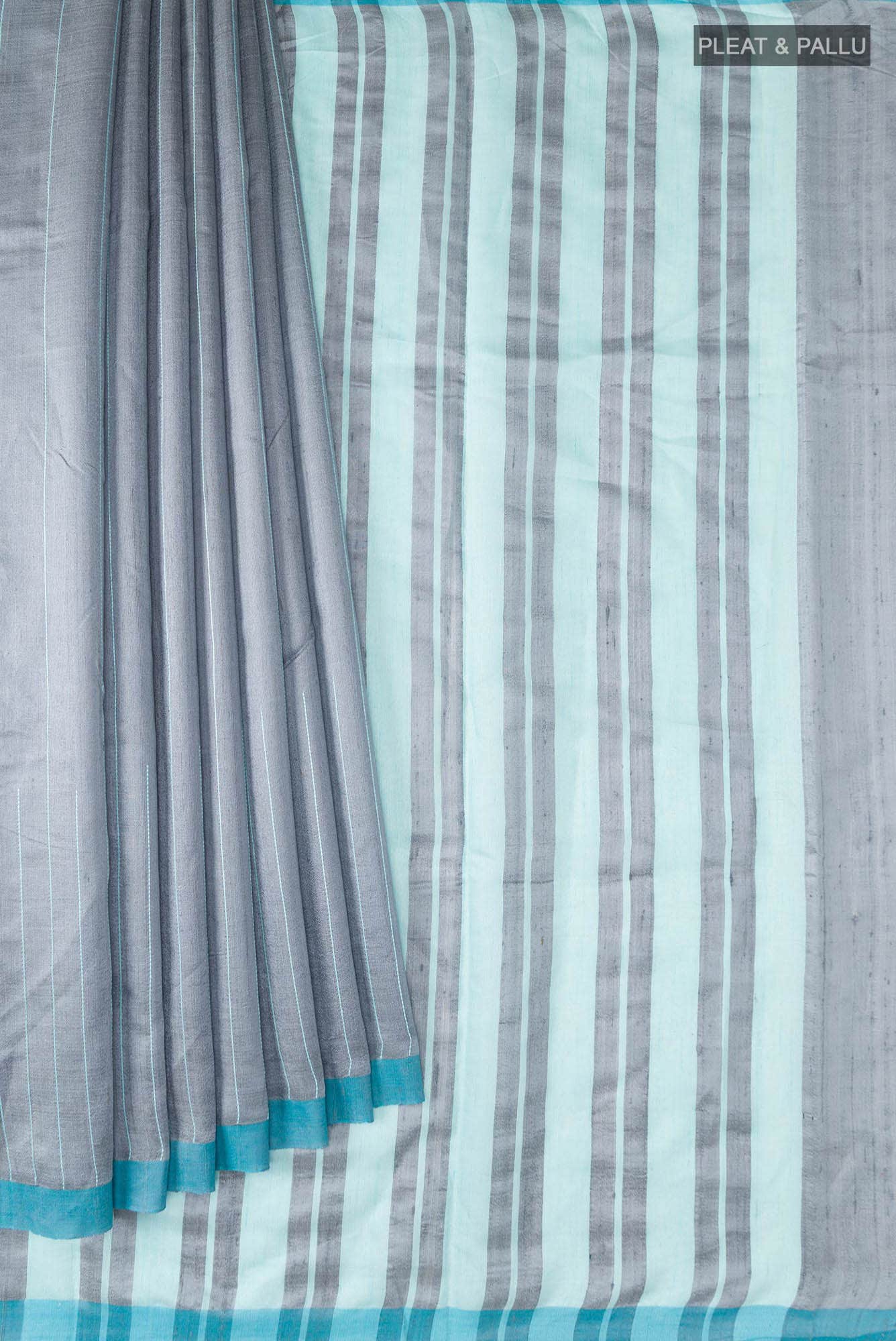 Amisha-Grey Bhagalpuri Tussar Silk Saree