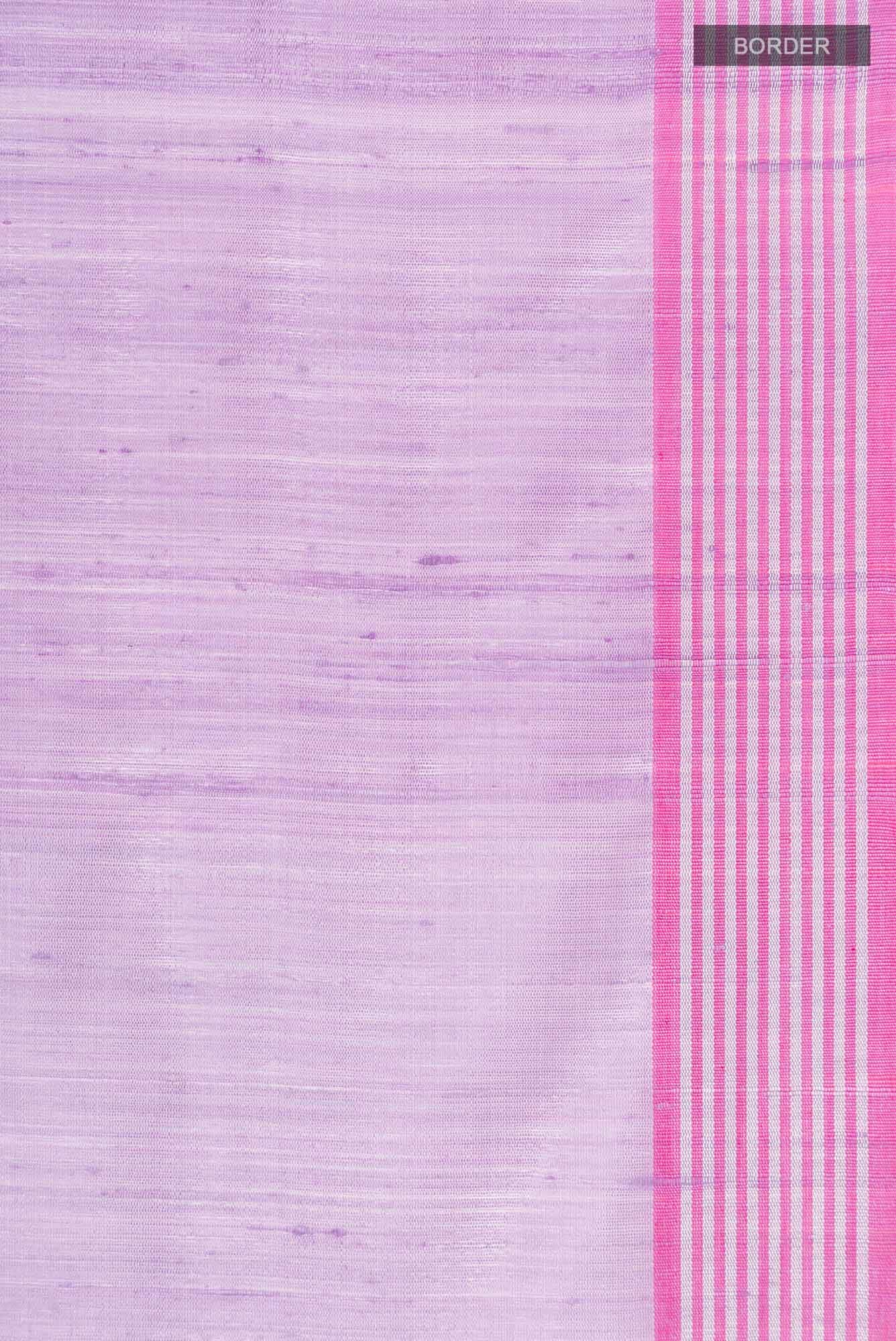 Rose Quartz-Lavender Bhagalpuri Tussar Silk Saree