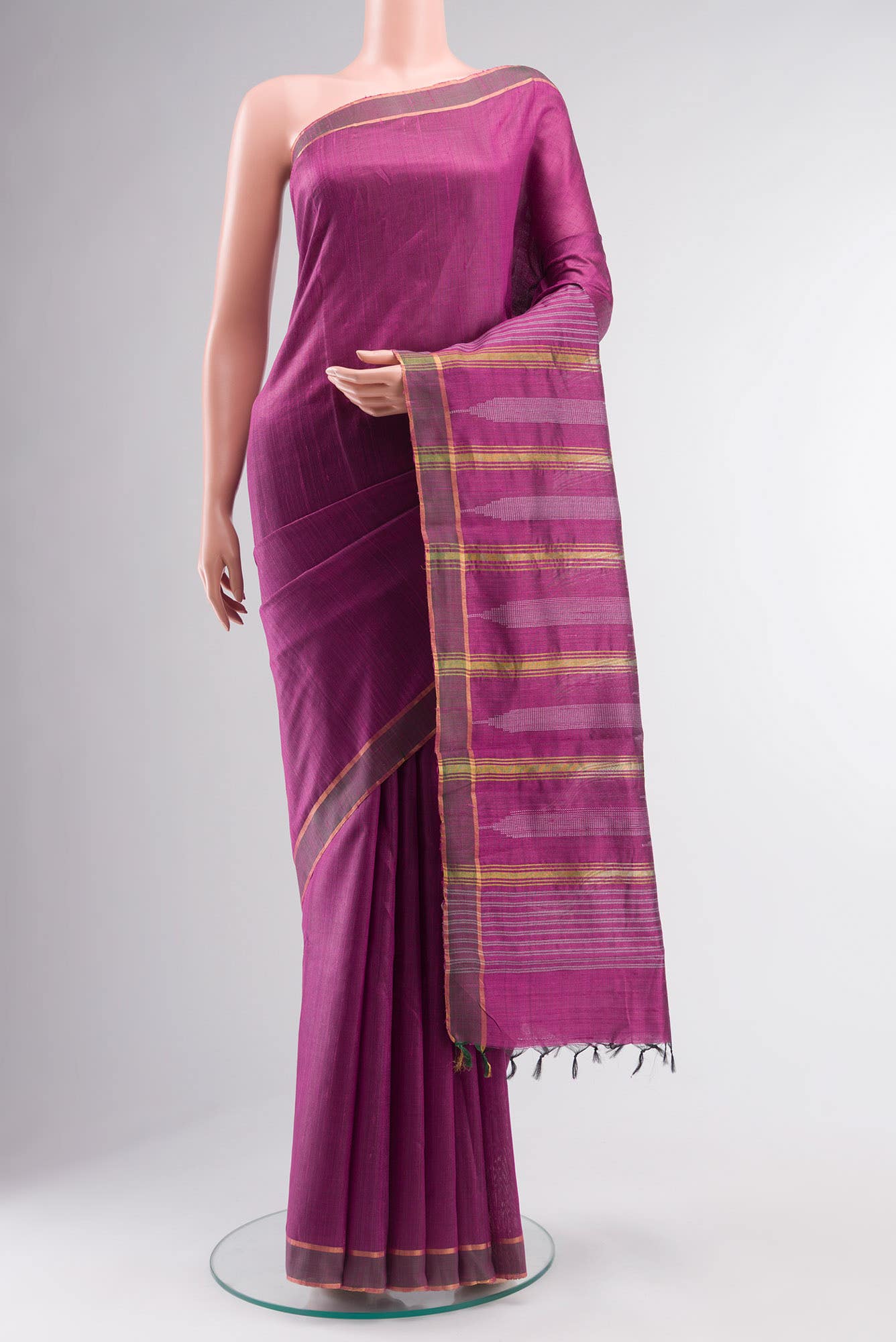 Mystic Berry-Magenta Bhagalpuri Tussar Silk Saree