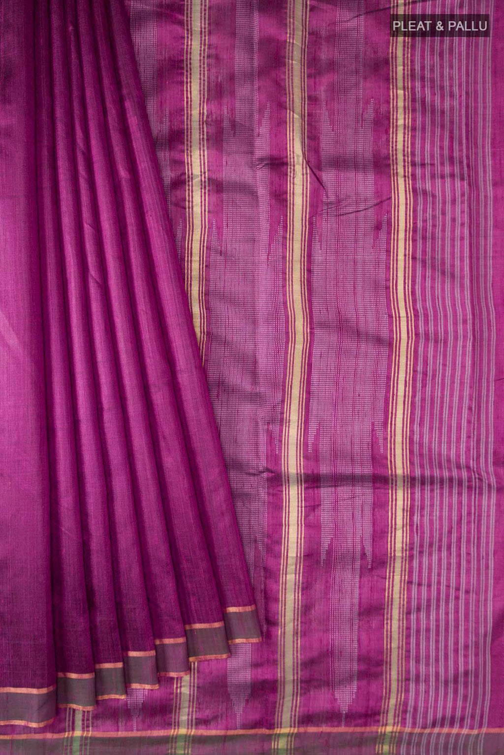Mystic Berry-Magenta Bhagalpuri Tussar Silk Saree