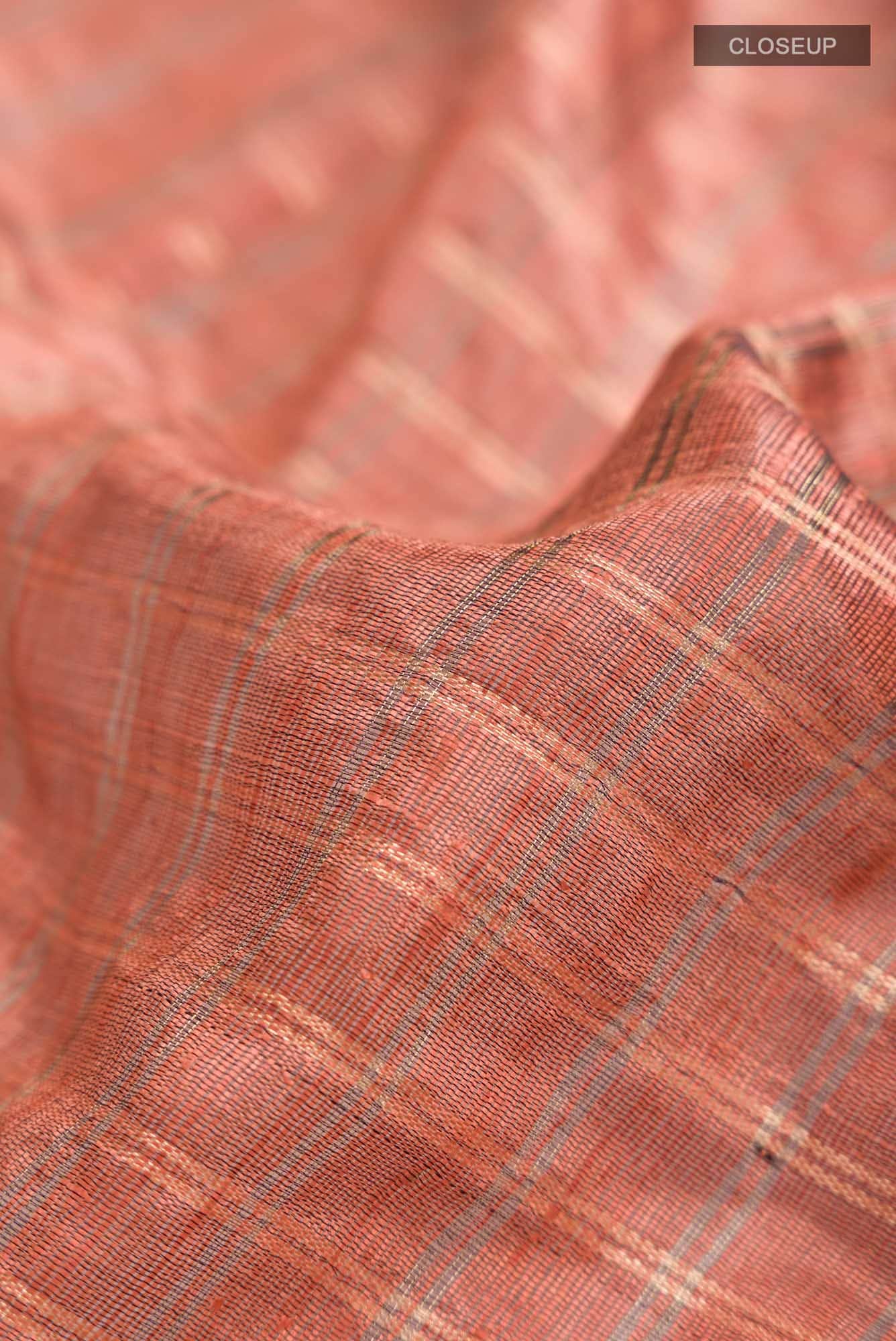 Shruthi-Rust Bhagalpuri Tussar Silk Saree