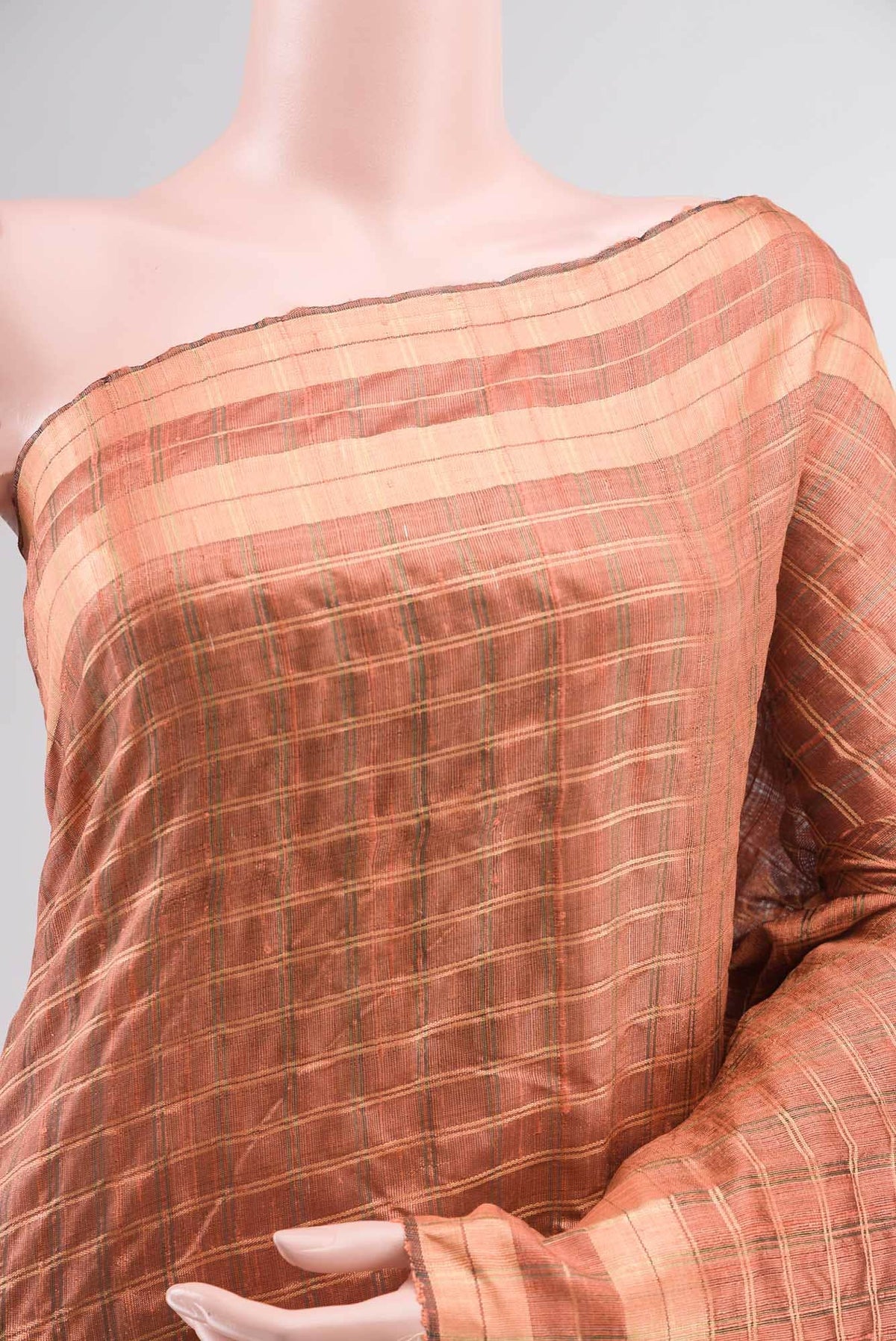 Shruthi-Rust Bhagalpuri Tussar Silk Saree