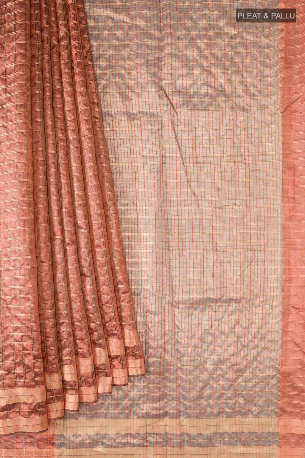 Shruthi-Rust Bhagalpuri Tussar Silk Saree