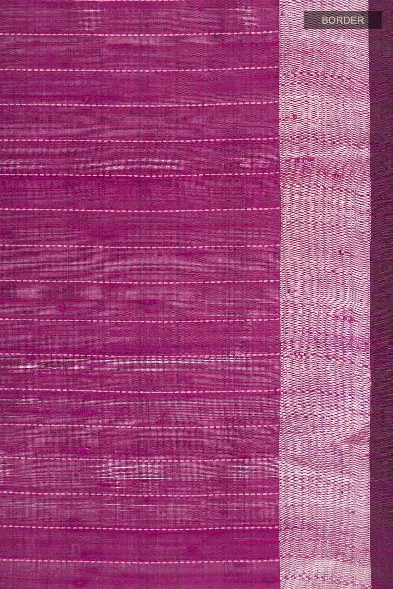 Rich Merlot-Magenta Bhagalpuri Tussar Silk Saree