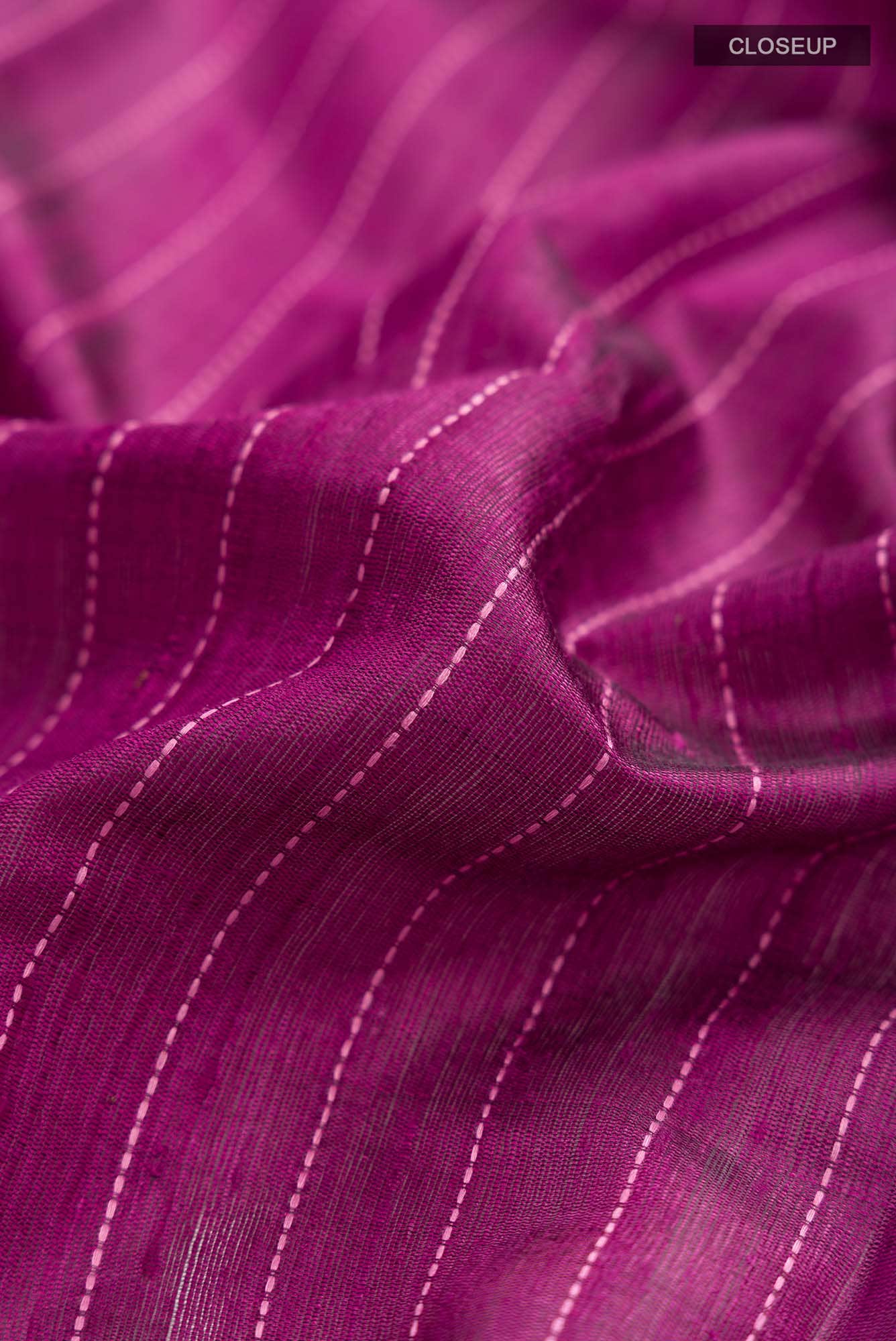 Rich Merlot-Magenta Bhagalpuri Tussar Silk Saree