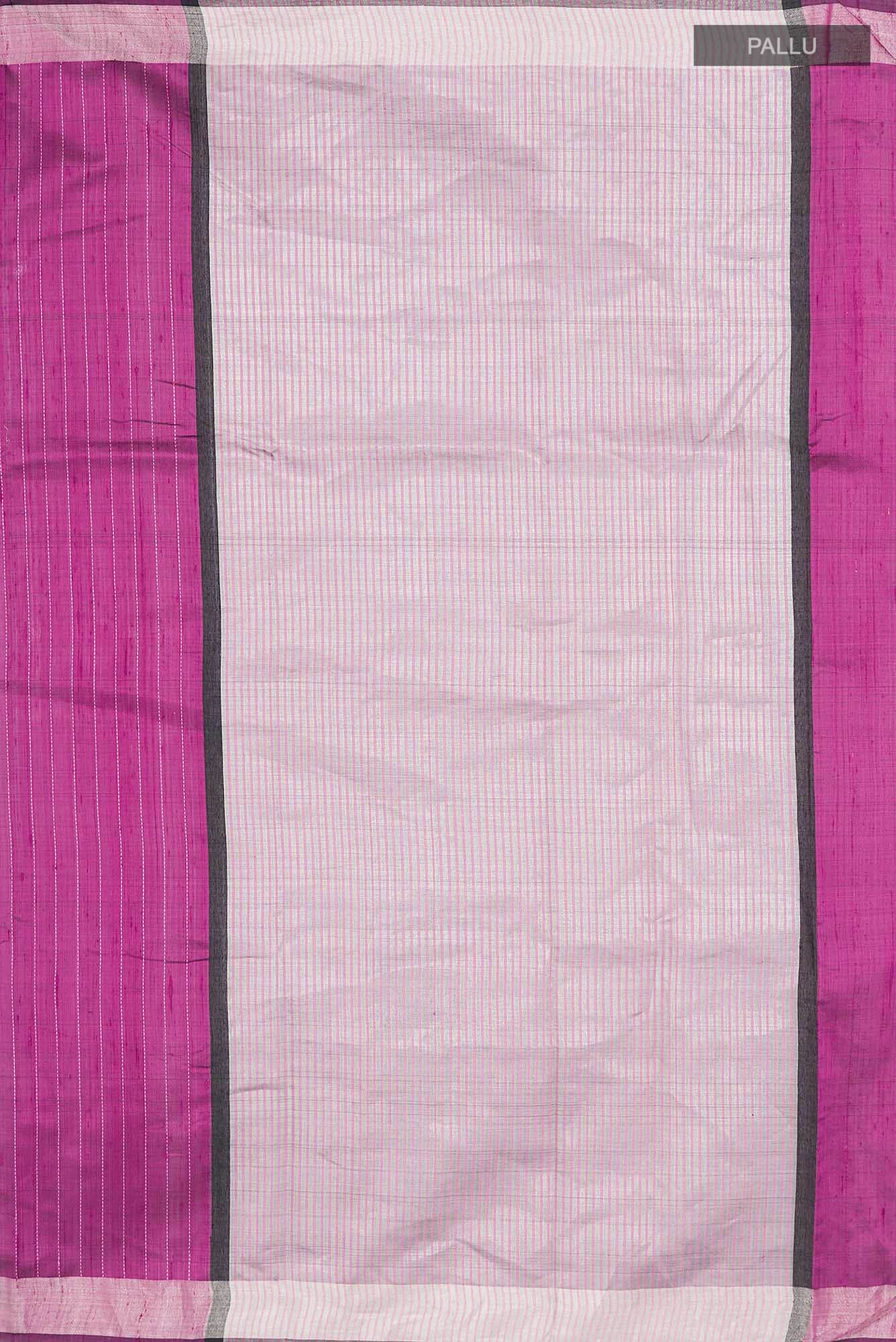Rich Merlot-Magenta Bhagalpuri Tussar Silk Saree